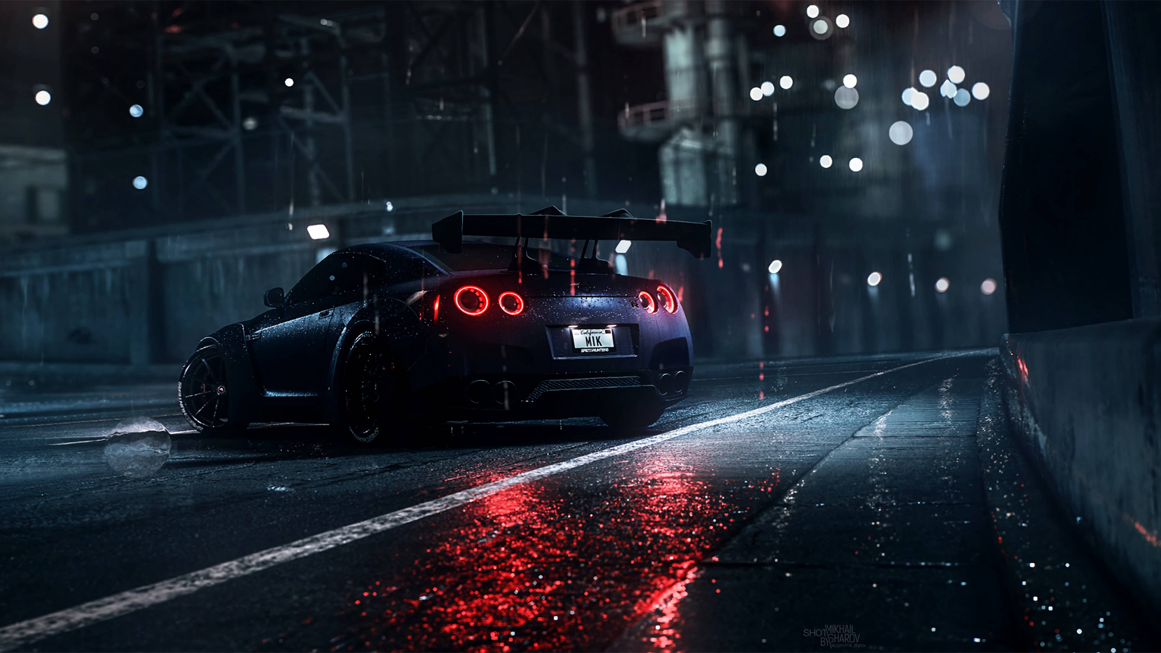 深蓝色日产GT-R 4K壁纸 壁纸