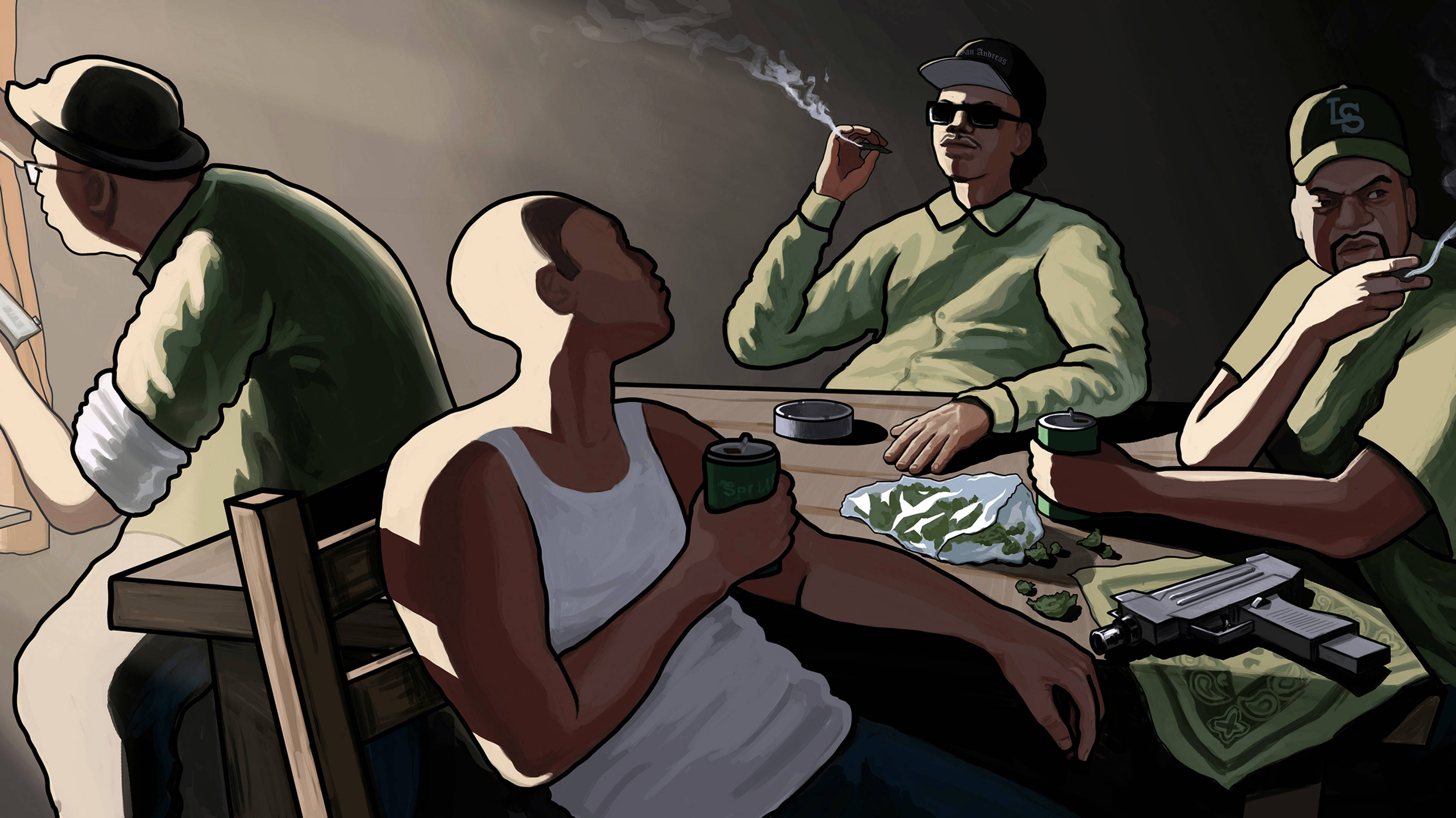 GTA SA 4K 帮派会议 壁纸
