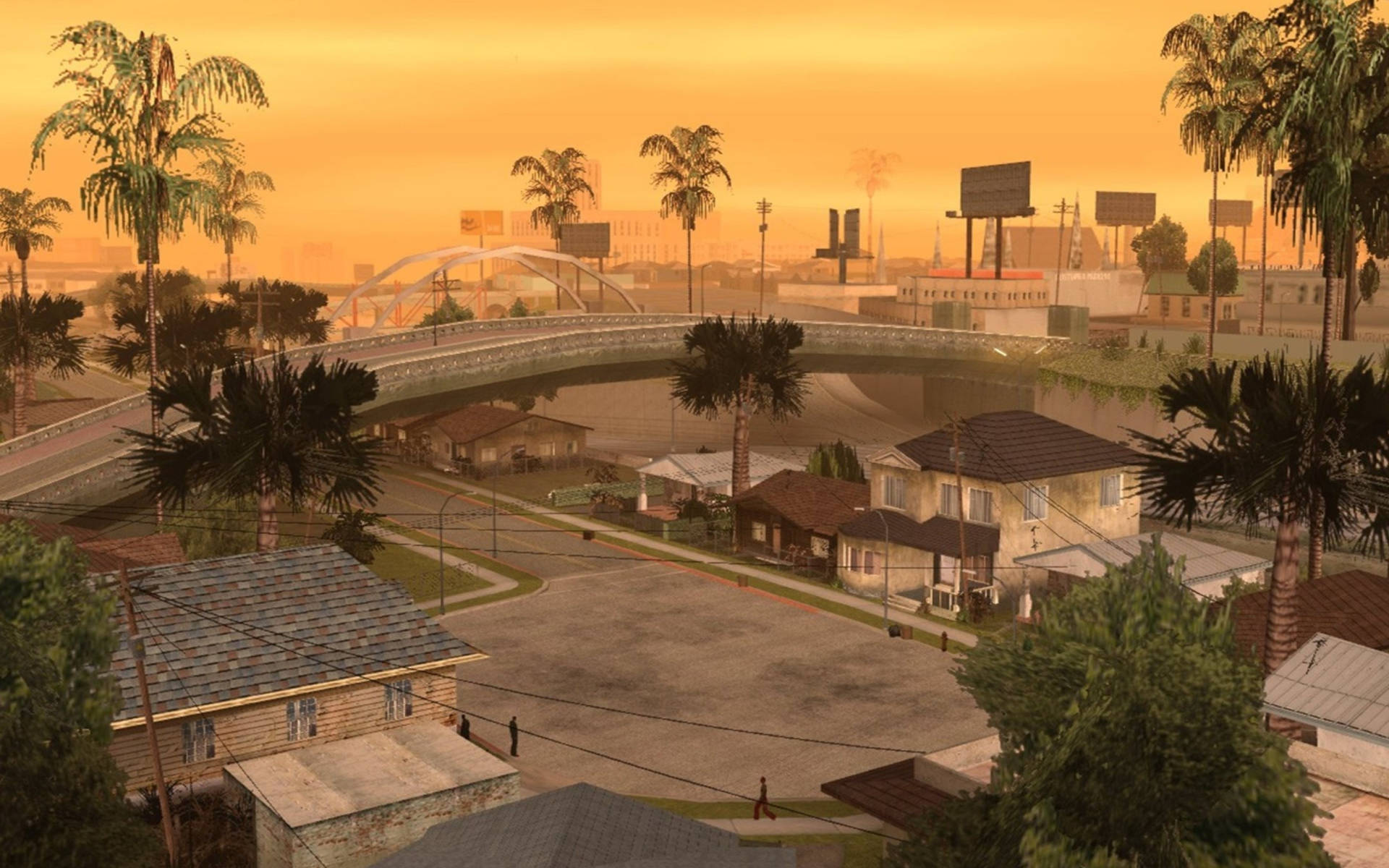 GTA SA 4K 小镇日落 壁纸