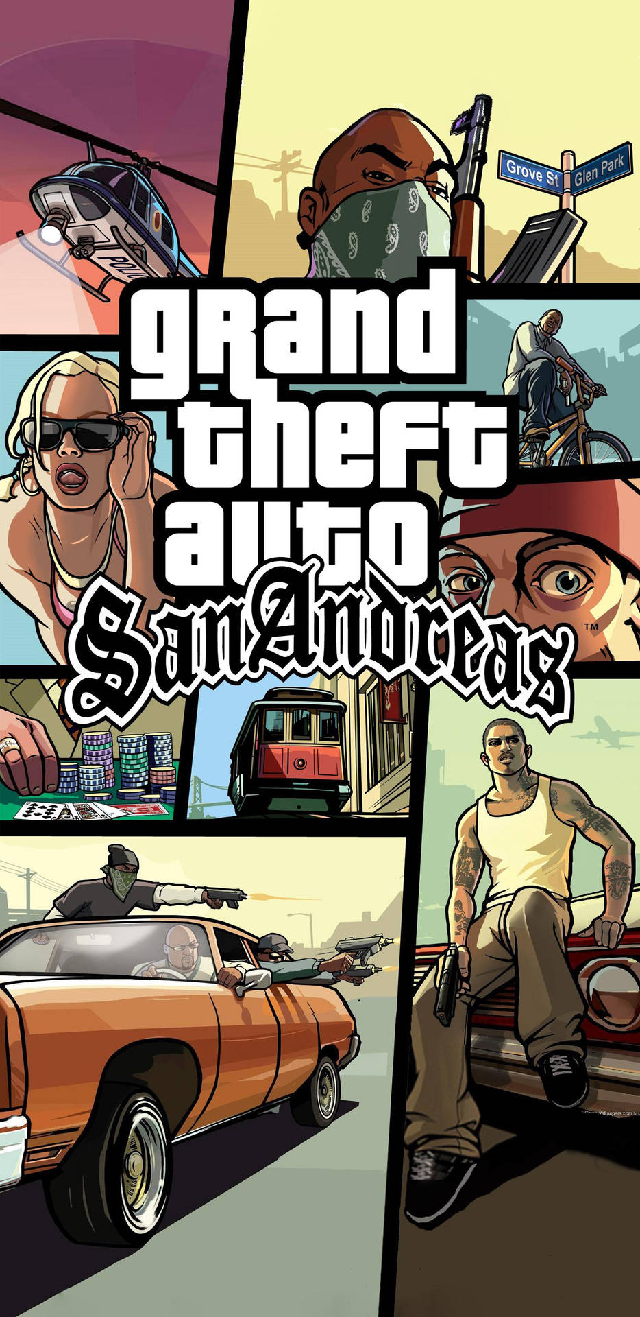 GTA SA 4K 动作游戏角色拼贴海报