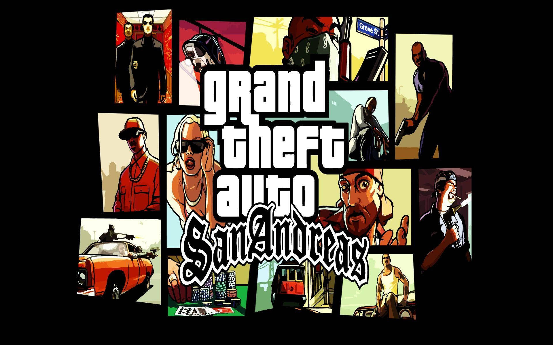 GTA SA 4K 拼贴海报 壁纸