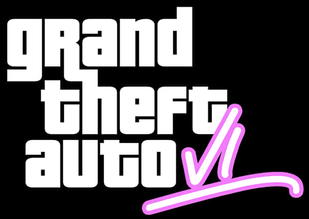 GTA VI 标志黑色背景 壁纸