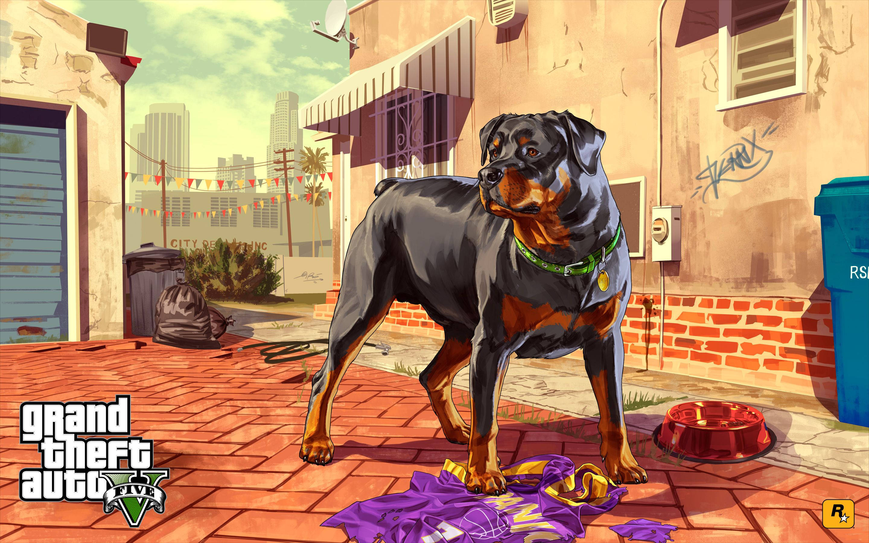 GTA圣安地列斯4K：罗威纳犬Chop 壁纸