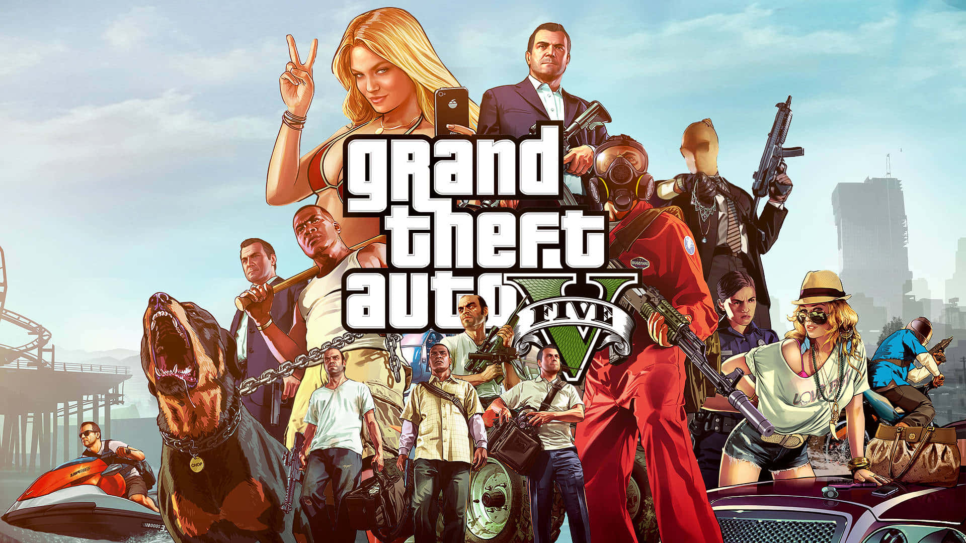GTA背景 侠盗猎车手5加载界面角色 壁纸