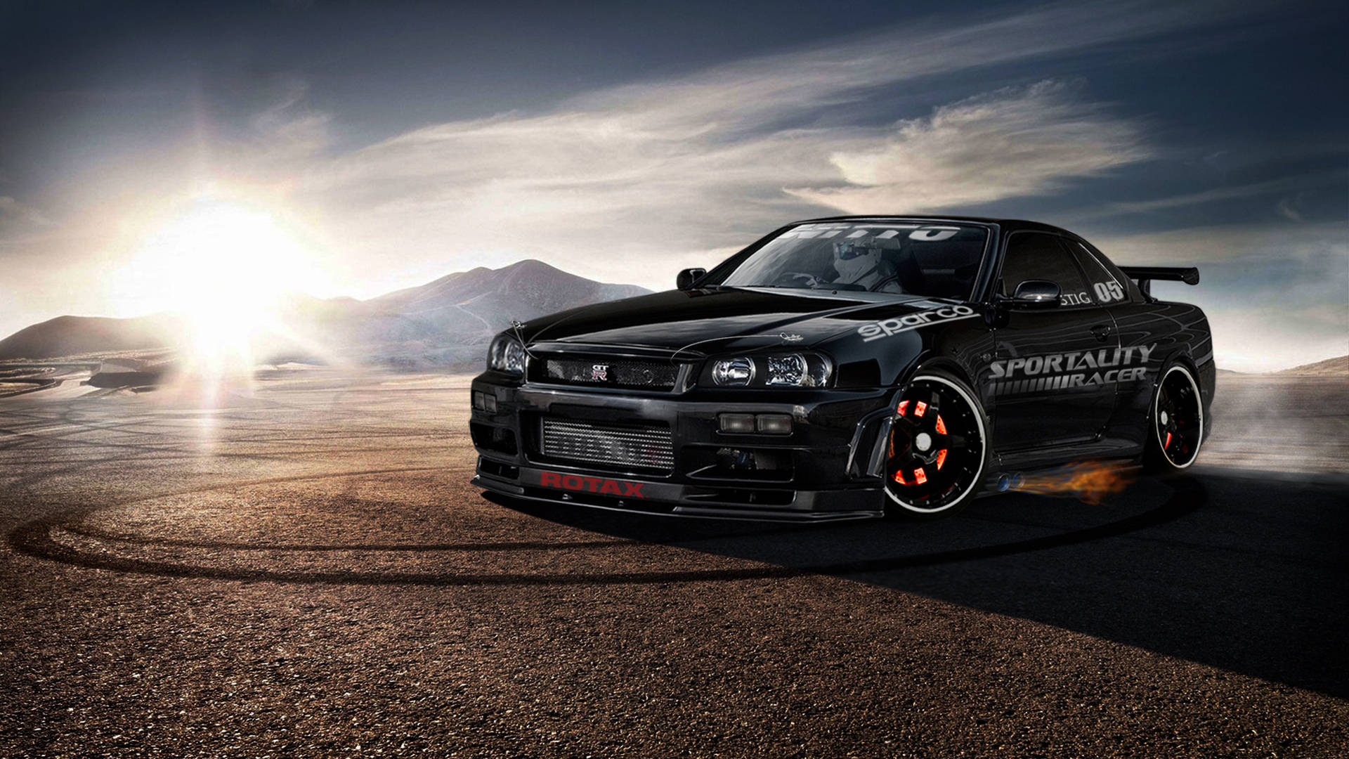 日产天际线GTR R34漂移赛车 壁纸