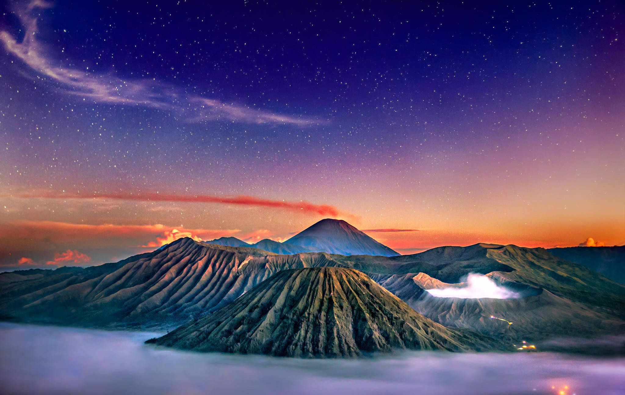 HD印度尼西亚布罗莫火山景观 壁纸