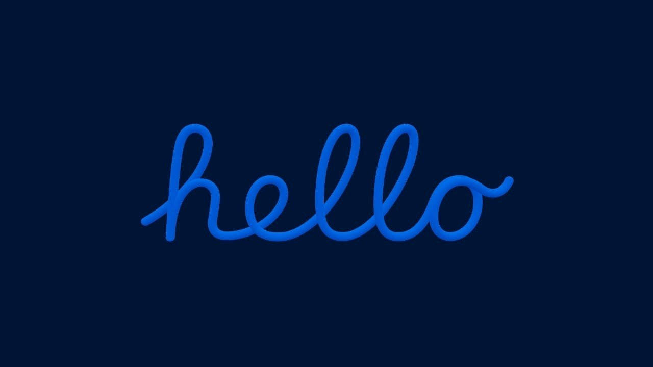 简约深蓝Hello 壁纸