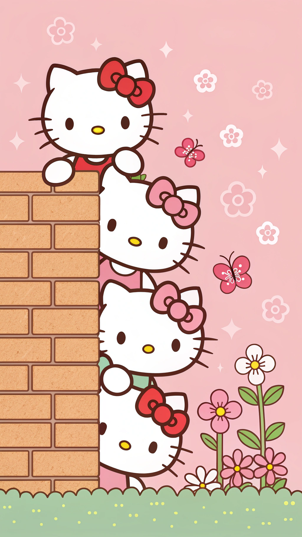 Hello Kitties 墙后惊人现身 壁纸