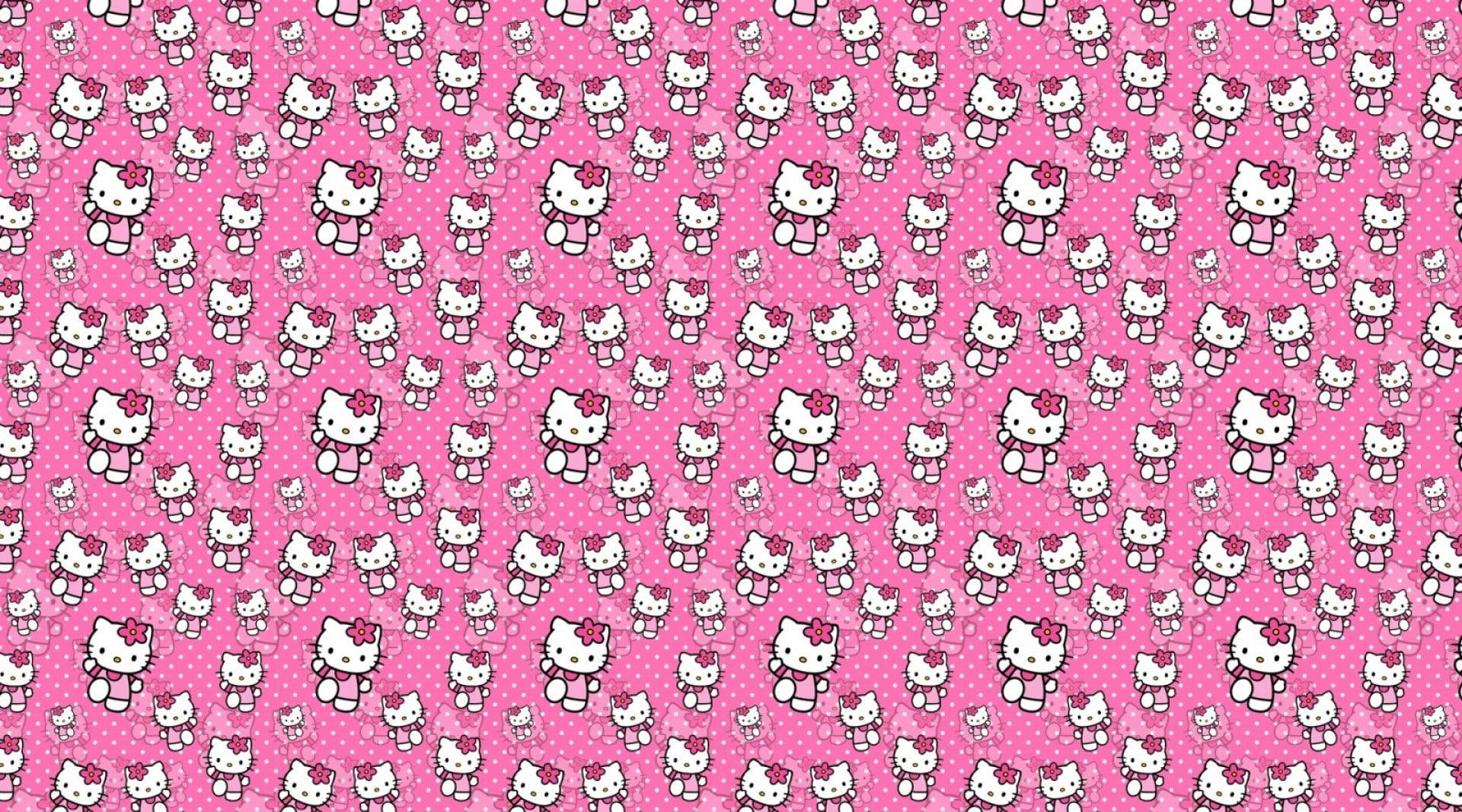 粉色Hello Kitty行走加载图案 壁纸