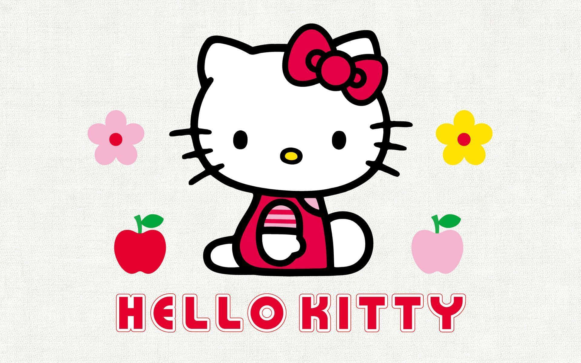 简约角色Hello Kitty背景 壁纸