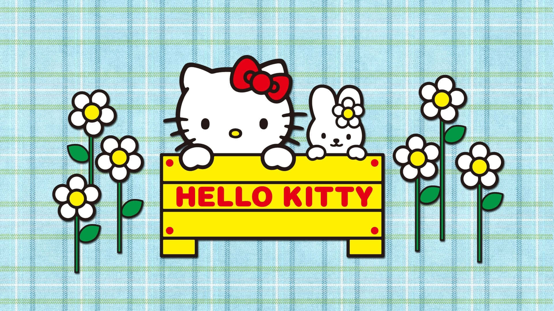 Hello Kitty与兔子背景 壁纸