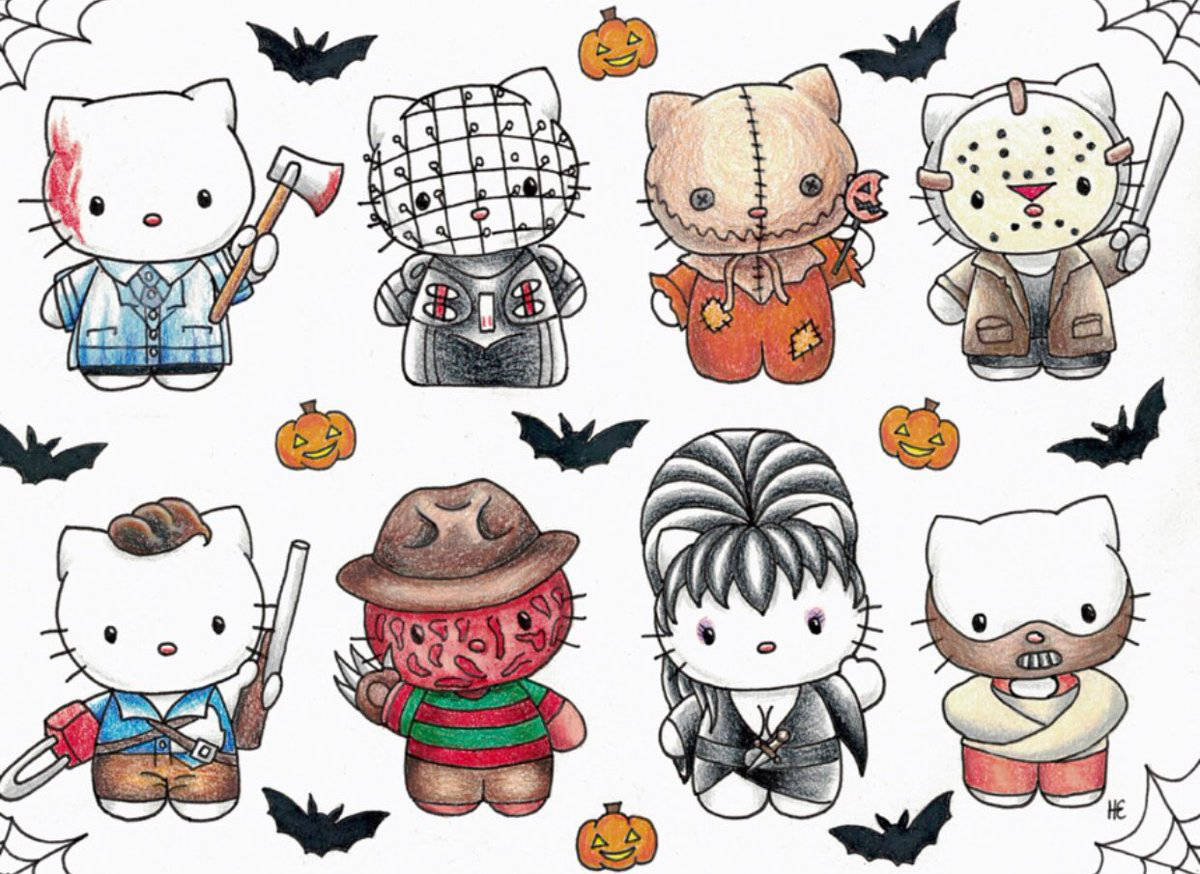 Hello Kitty万圣节素描艺术 壁纸