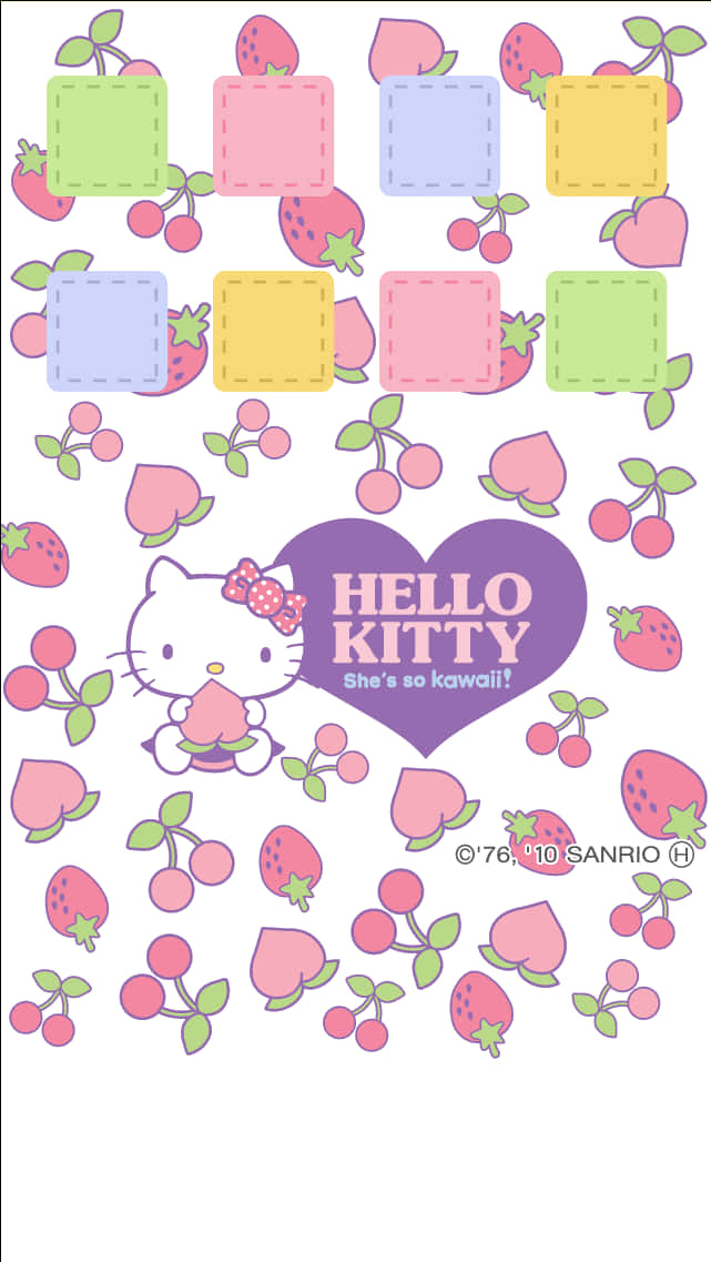 Hello Kitty可爱水果图案 壁纸