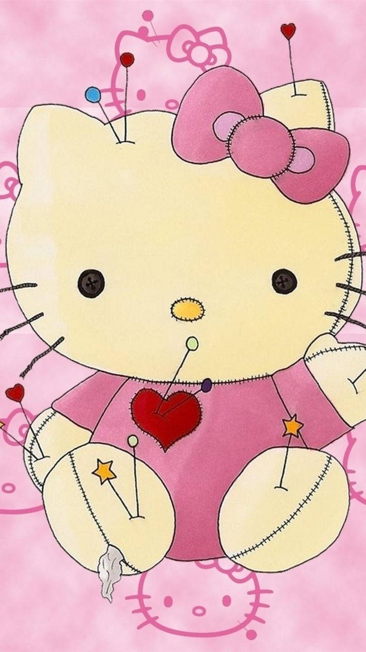 可爱女孩风的Hello Kitty大头针 壁纸