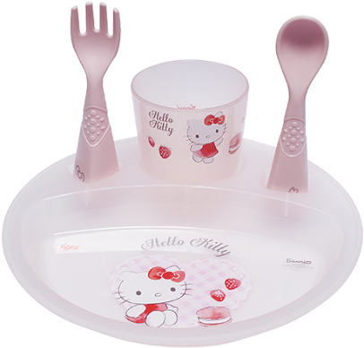 Hello Kitty婴儿餐具套装 壁纸