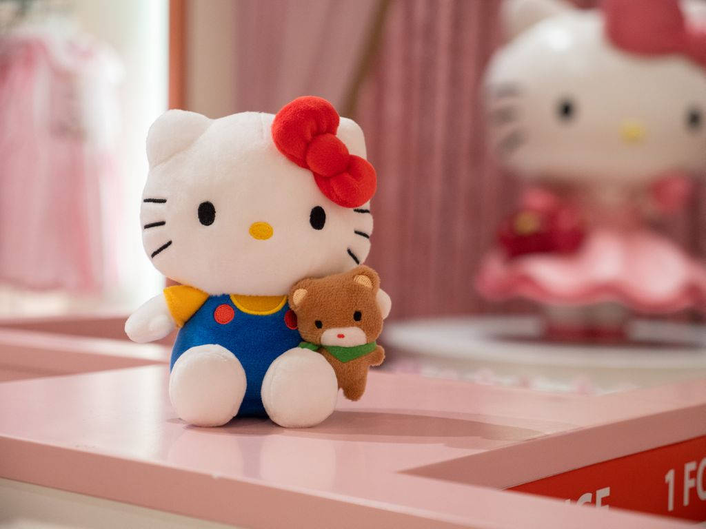 毛绒卡通Hello Kitty头像 壁纸