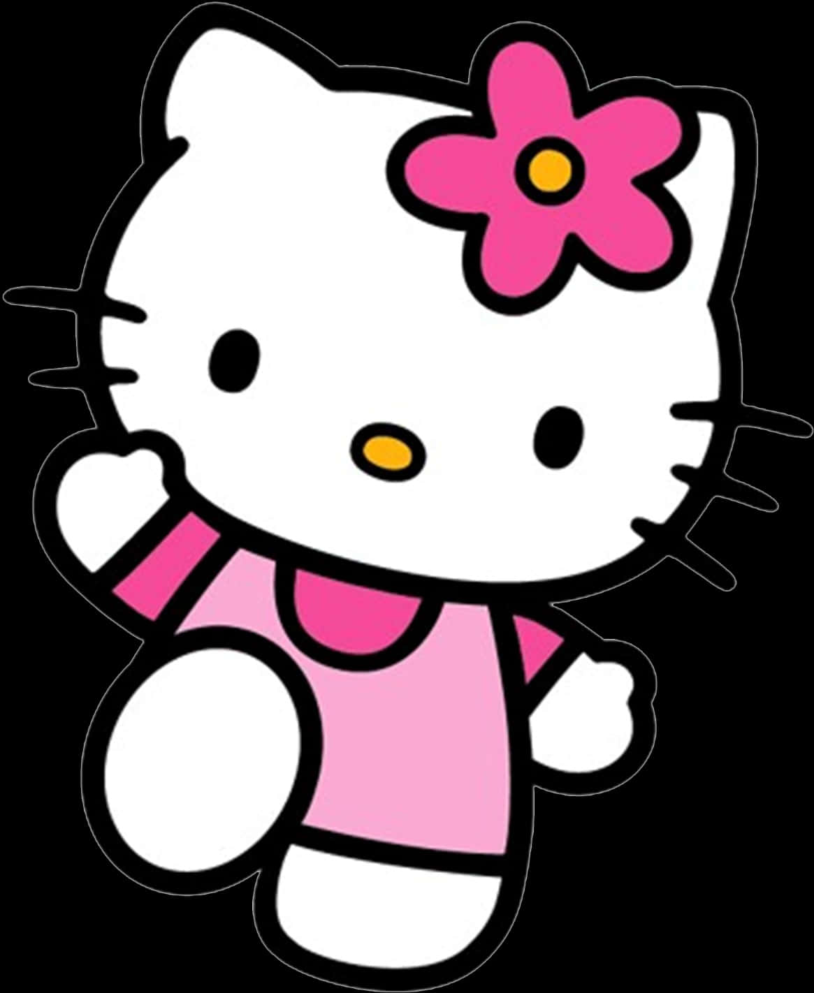 Hello Kitty粉色装扮花朵 壁纸