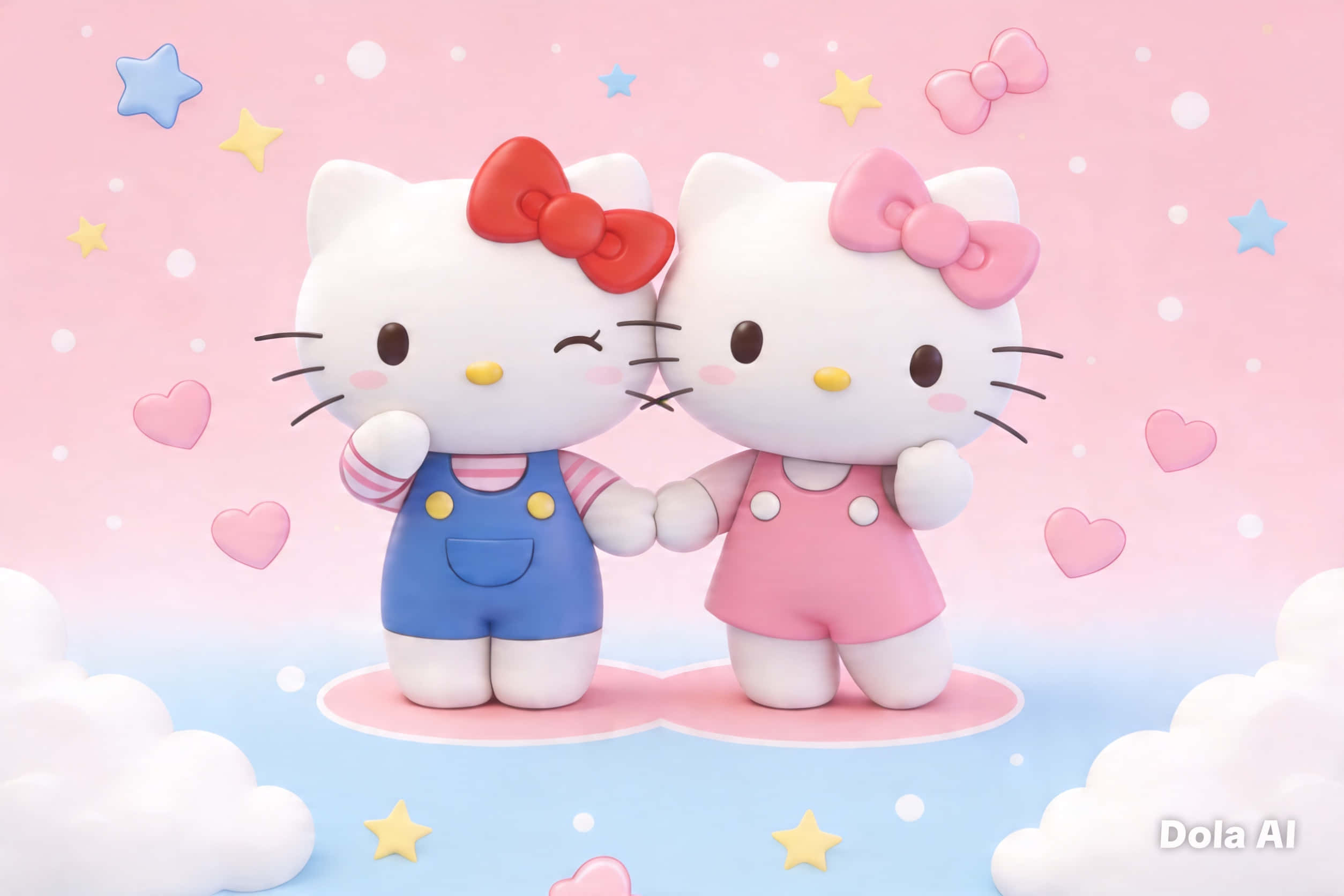 Hello Kitty 与 Mimmy 壁纸