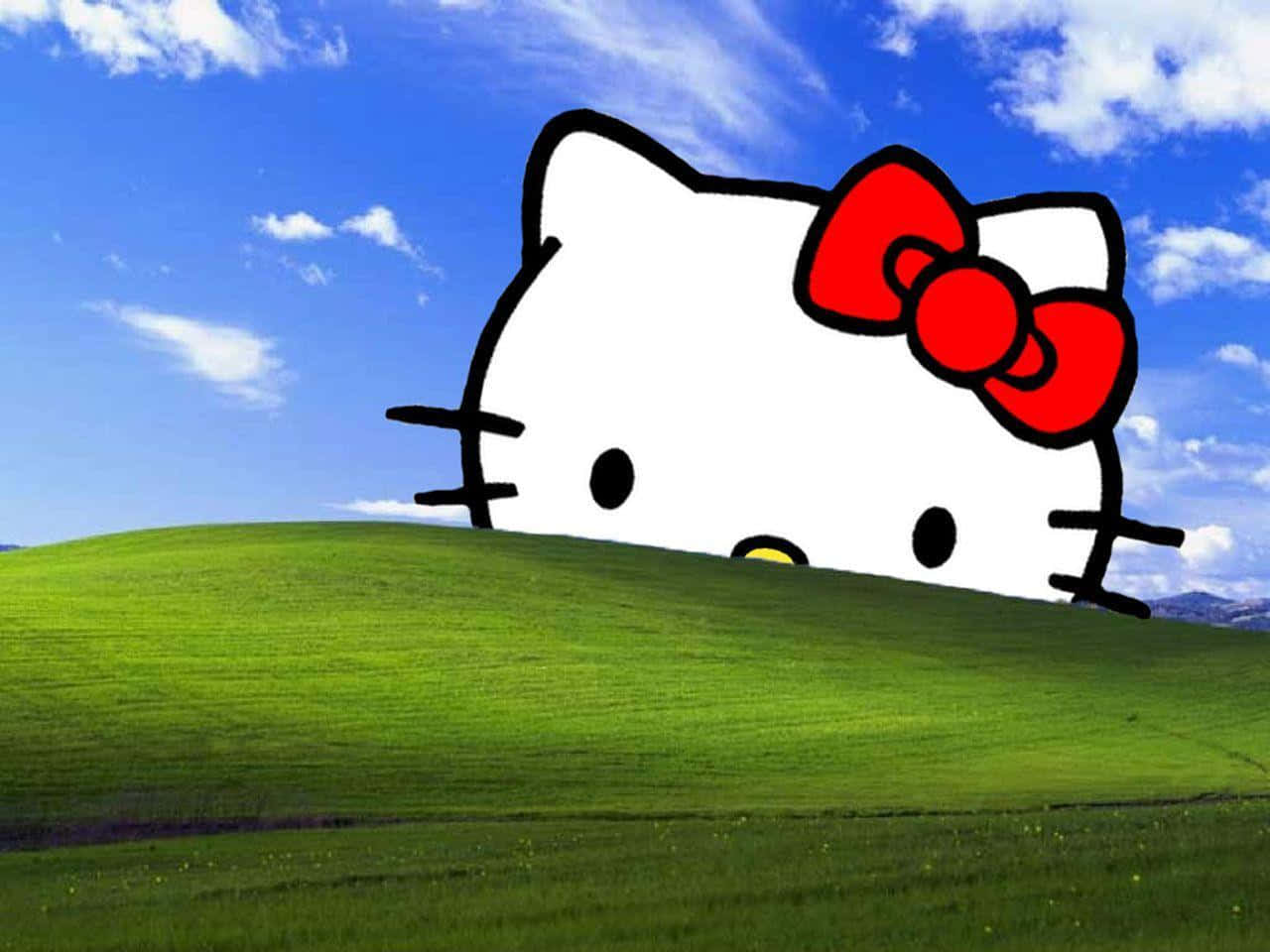 Hello Kitty 笔记本电脑 Windows 山丘 壁纸