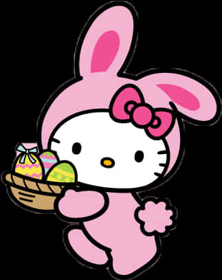 Hello Kitty 兔子装扮复活节彩蛋 壁纸