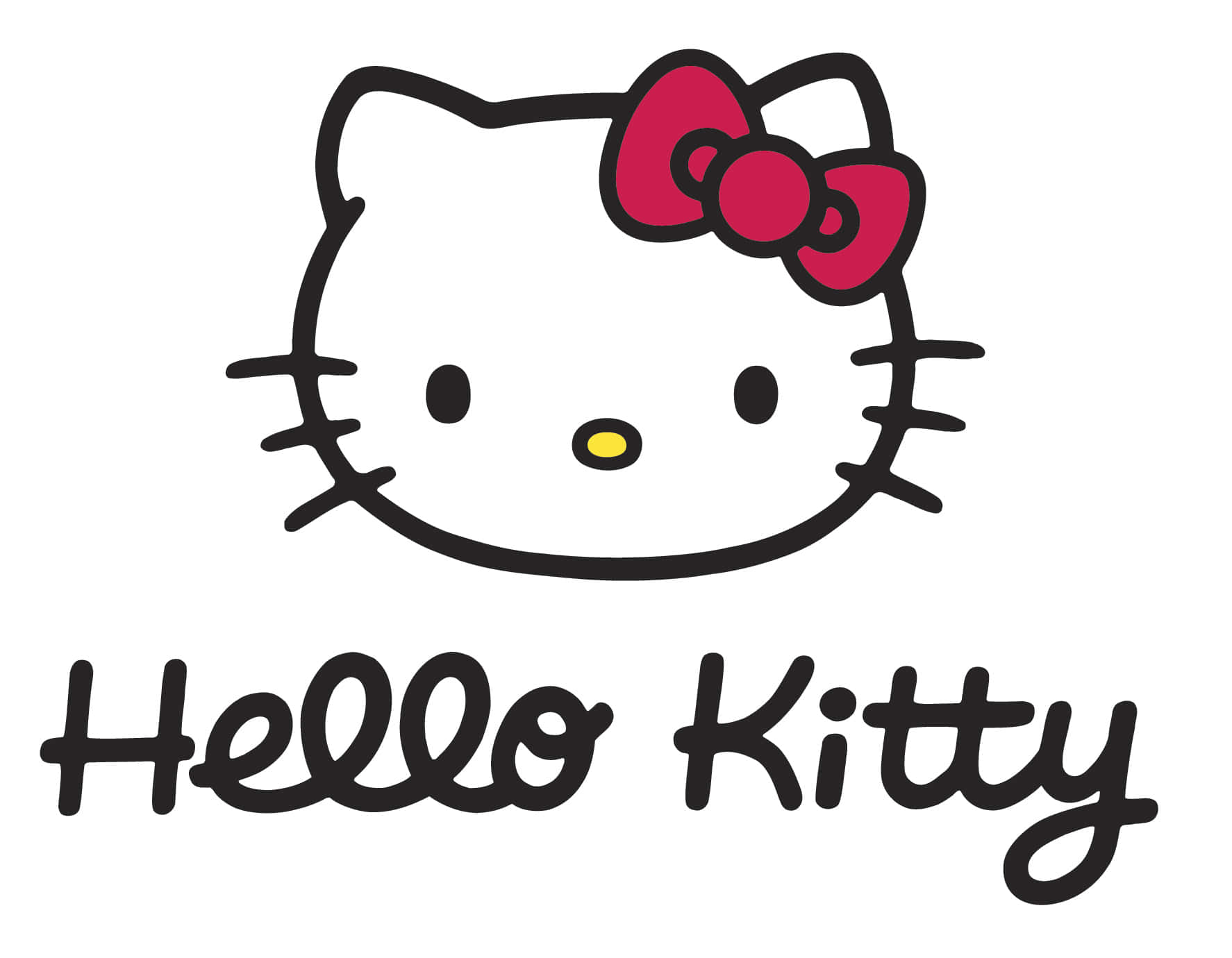 带有红色蝴蝶结的Hello Kitty标志 壁纸