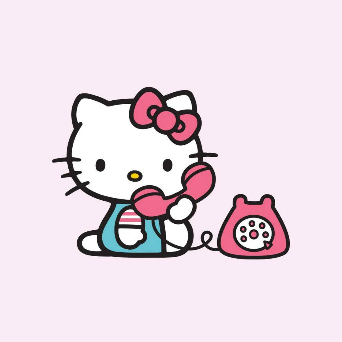 复古电话与Hello Kitty头像 壁纸