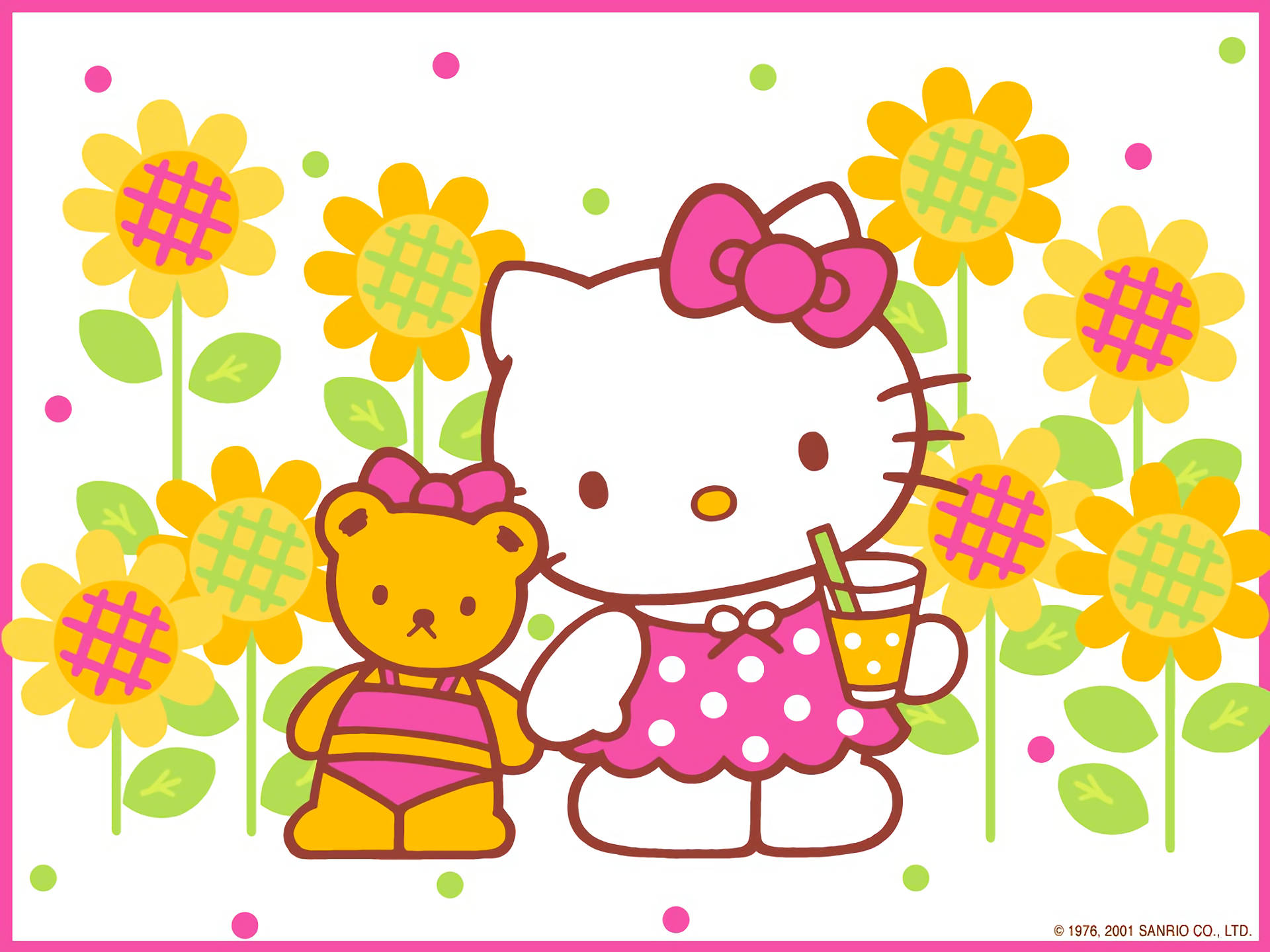 棕熊与Hello Kitty美学 壁纸