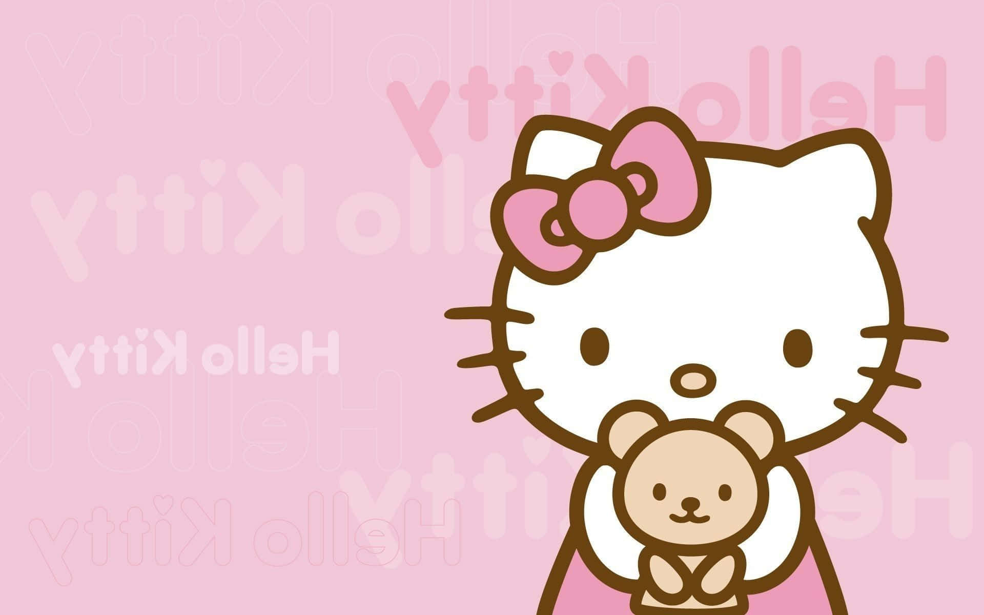 Hello Kitty 与倒置名字背景 壁纸