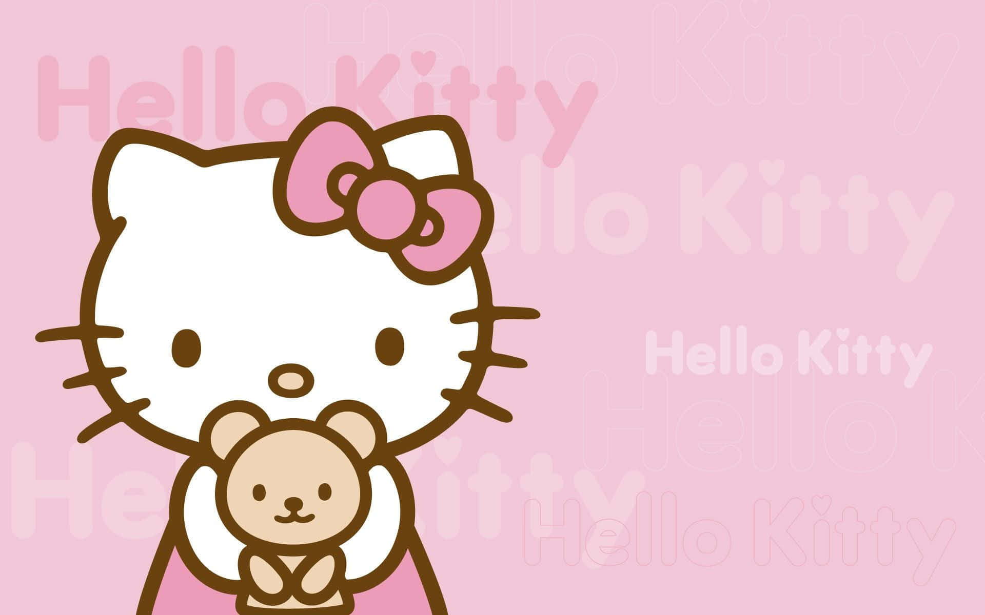 Hello Kitty 与毛绒玩具背景 壁纸