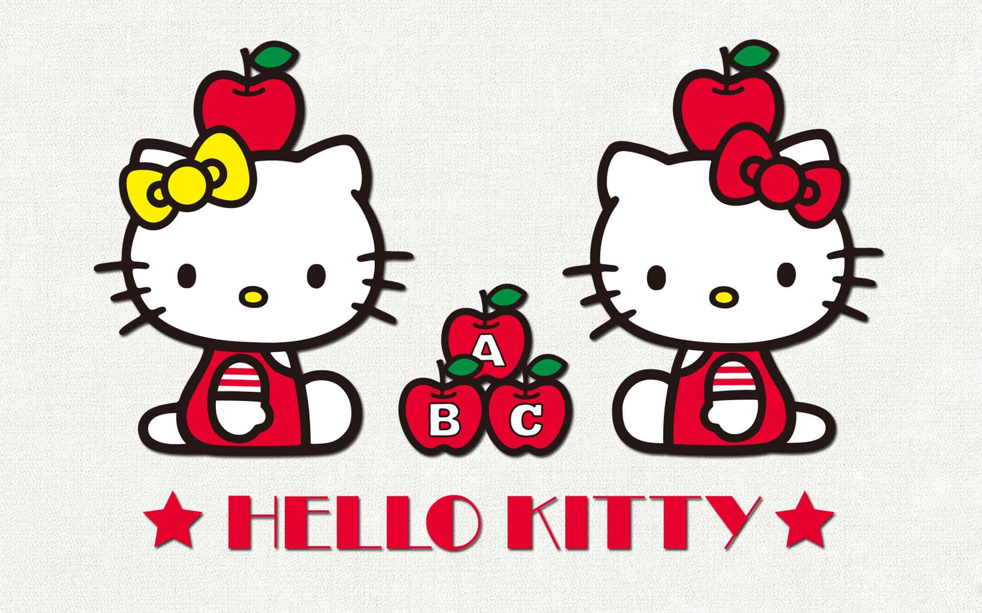 Hello Kitty与Mimmy白色背景 壁纸