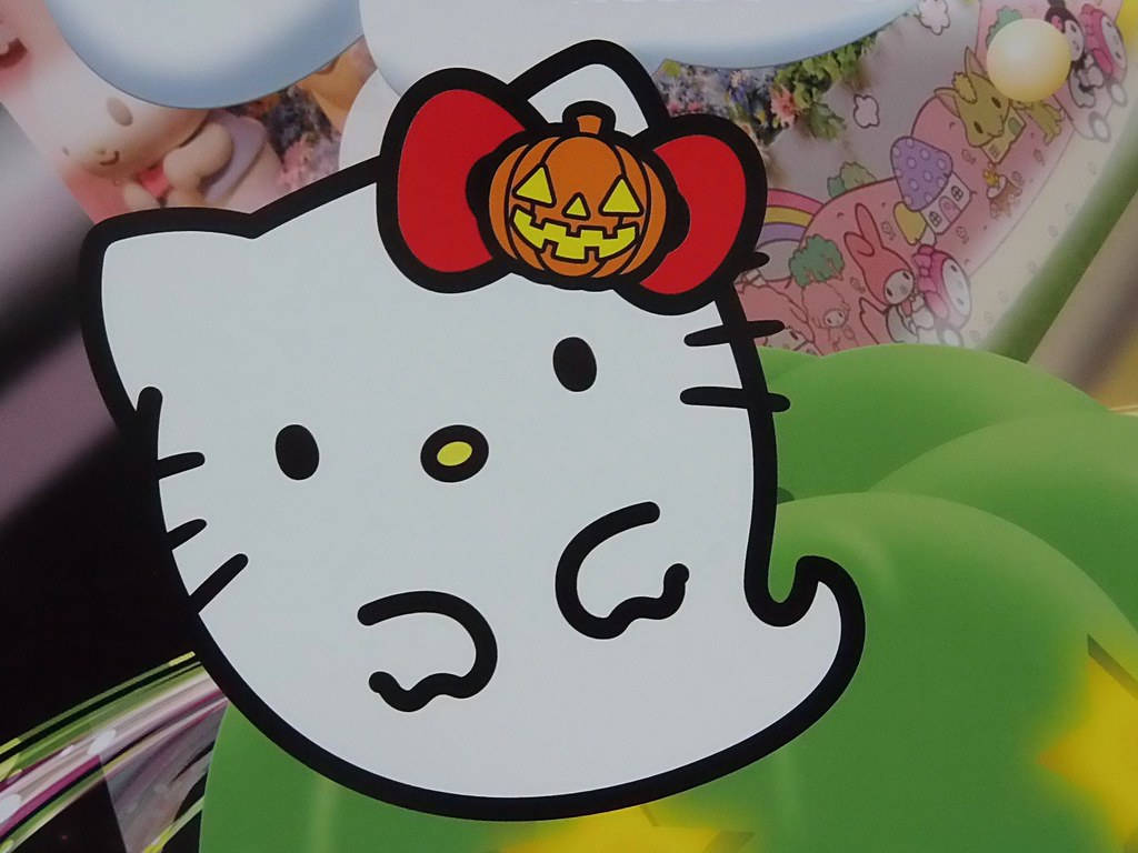 Hello Kitty万圣节白色幽灵 壁纸