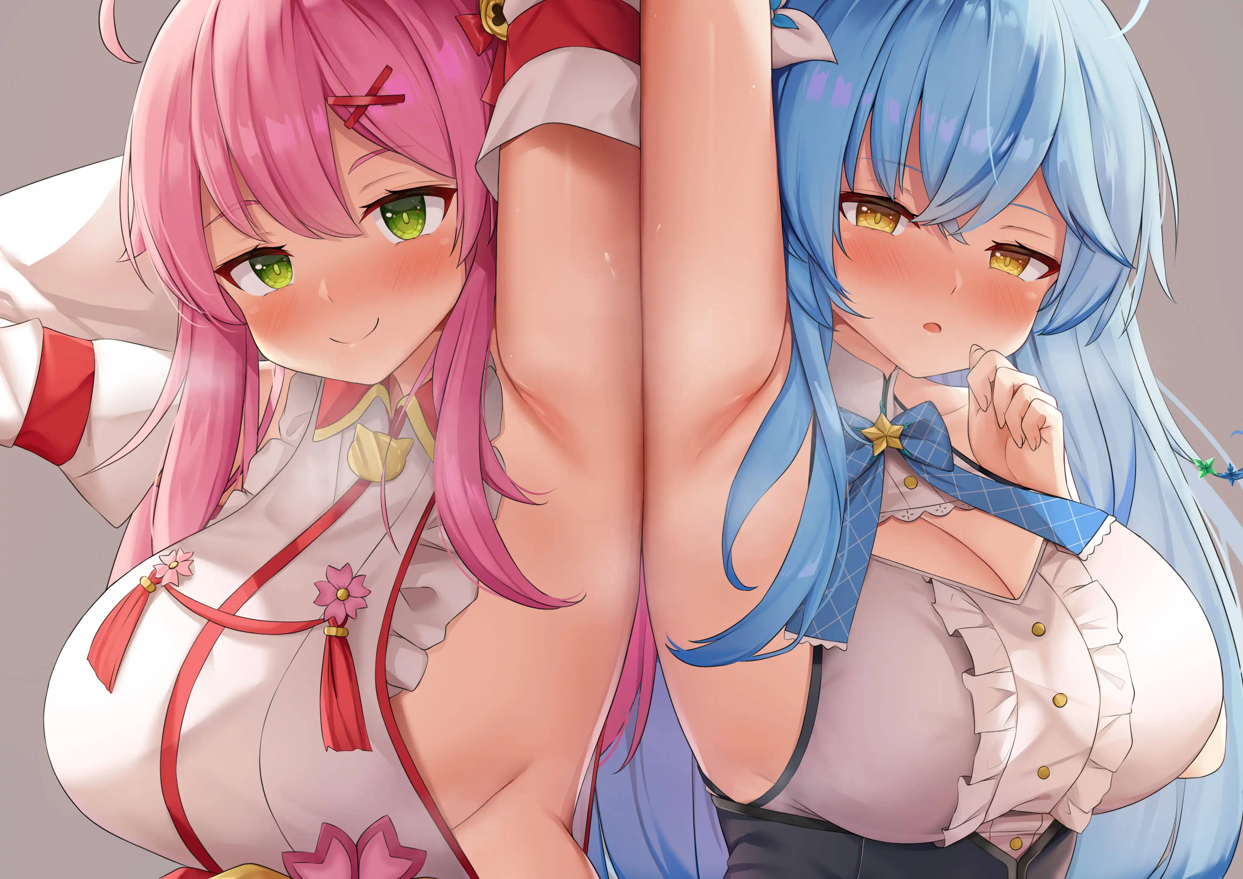 Hololive女孩的胸部与腋下 壁纸