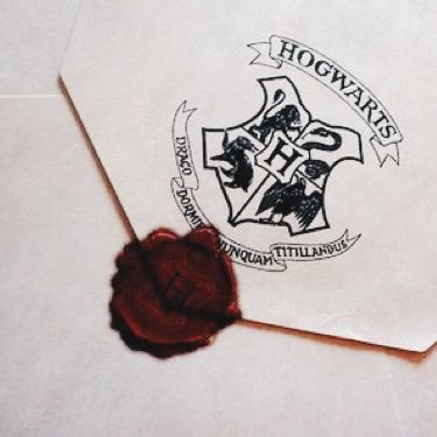 HP美学霍格沃茨红蜡封缄信封 壁纸