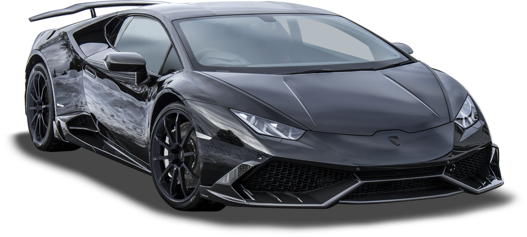 黑色兰博基尼Huracan Evo侧面视图 壁纸