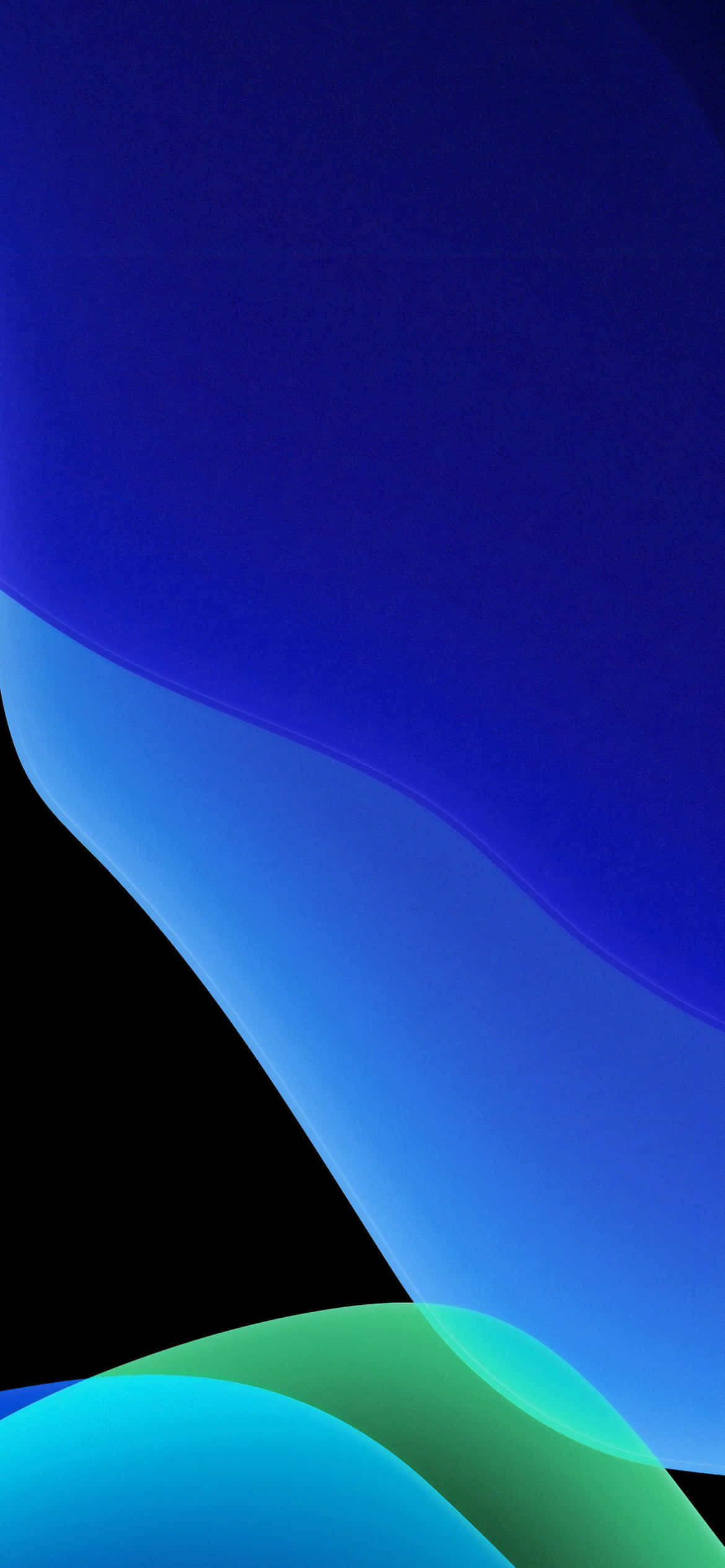 iOS 13 绿色蓝黑背景 壁纸