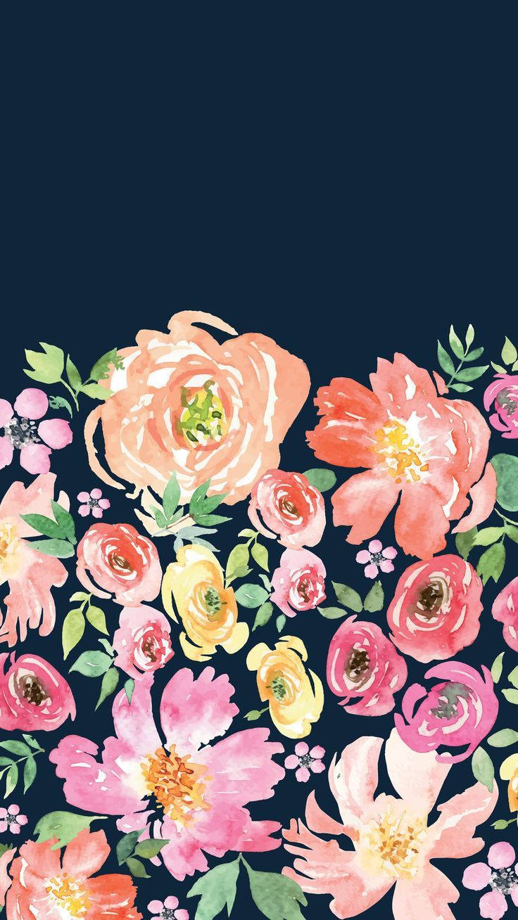 花卉绘画 iPhone 壁纸