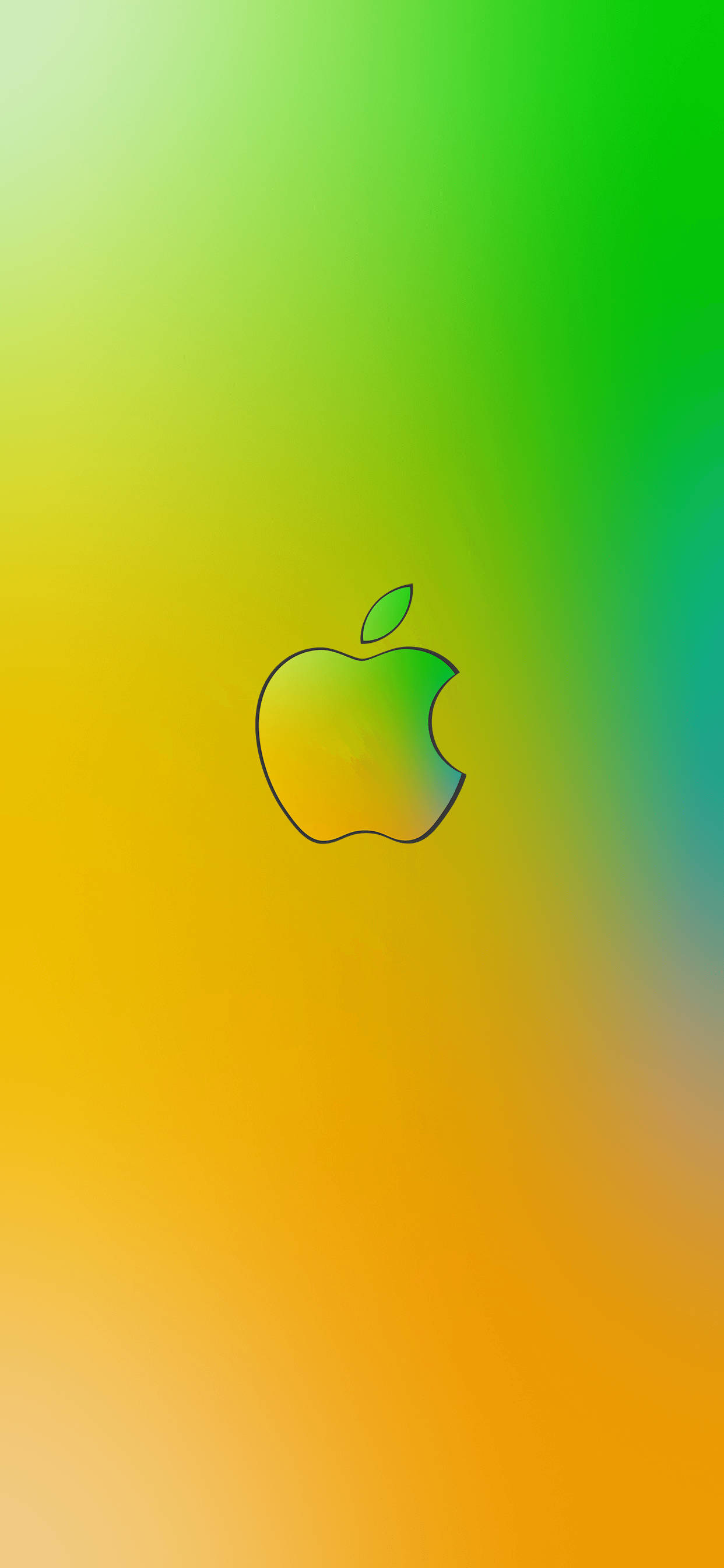 黄绿色苹果标志iPhone 壁纸
