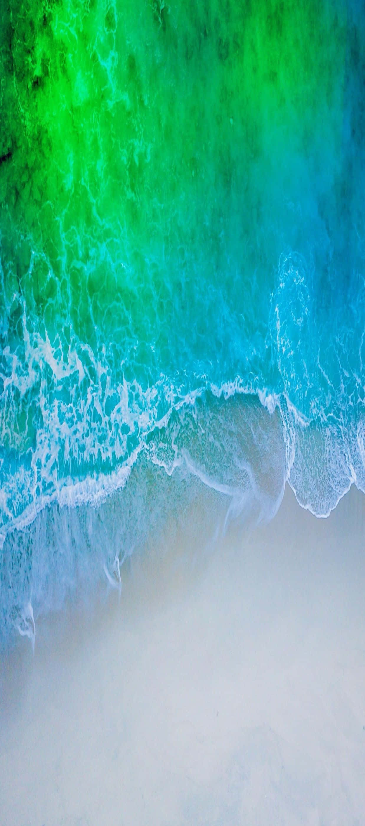 蓝绿海滩简约iPhone图片 壁纸