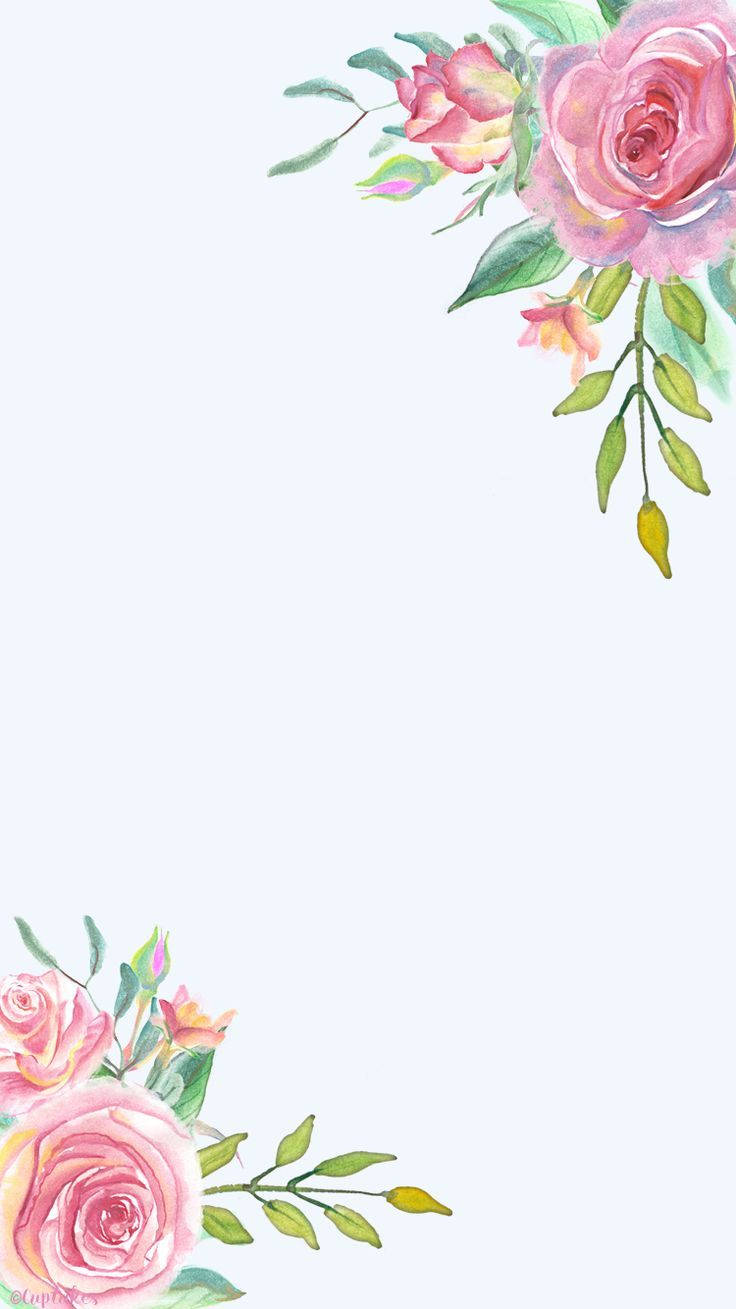 角落边框花卉iPhone 壁纸