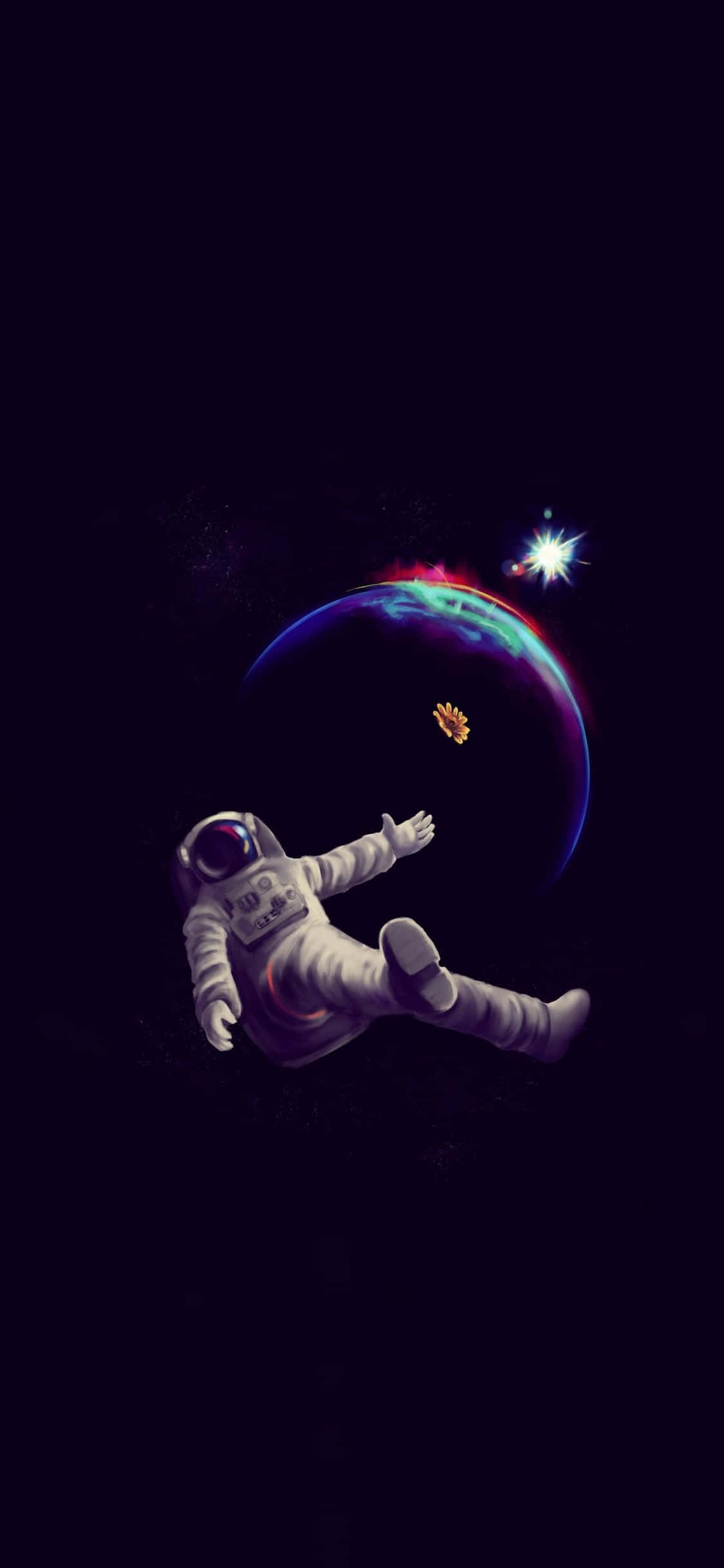 代表两个世界的碰撞——这款宇航员iPhone壁纸将太空的无限可能带到你的口袋。 壁纸