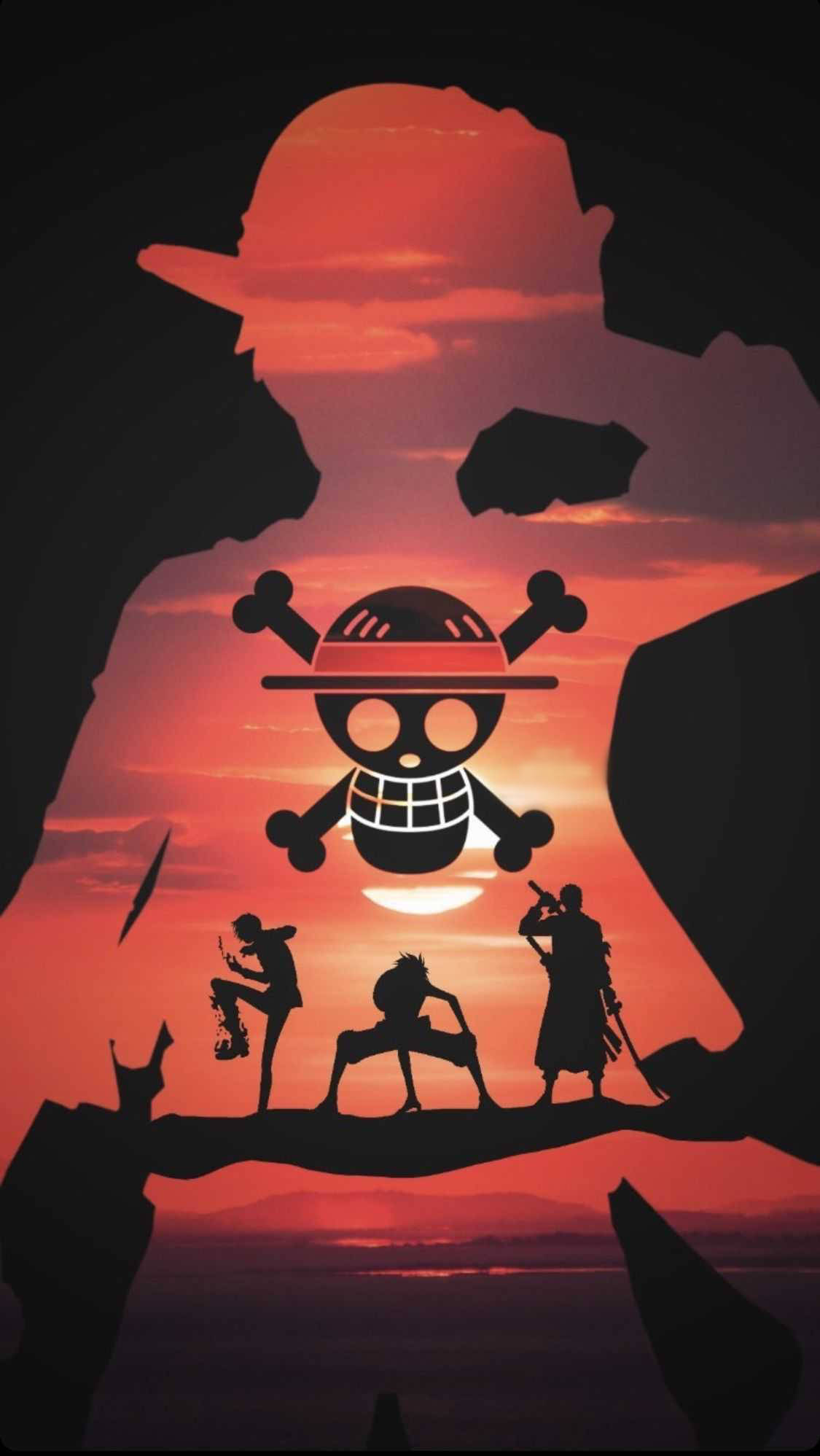 海贼王剪影iPhone壁纸 壁纸