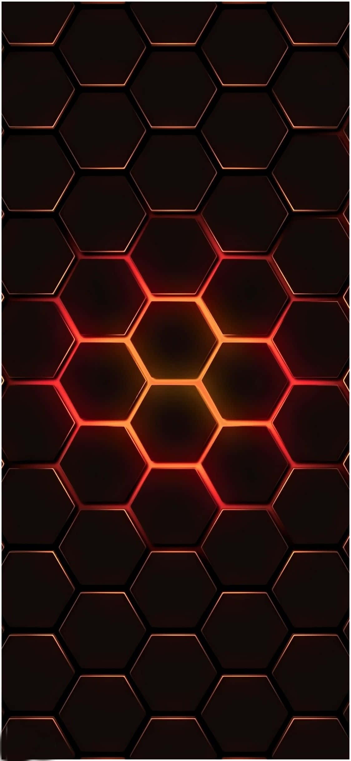 发光红黑六边形设计师iPhone 壁纸
