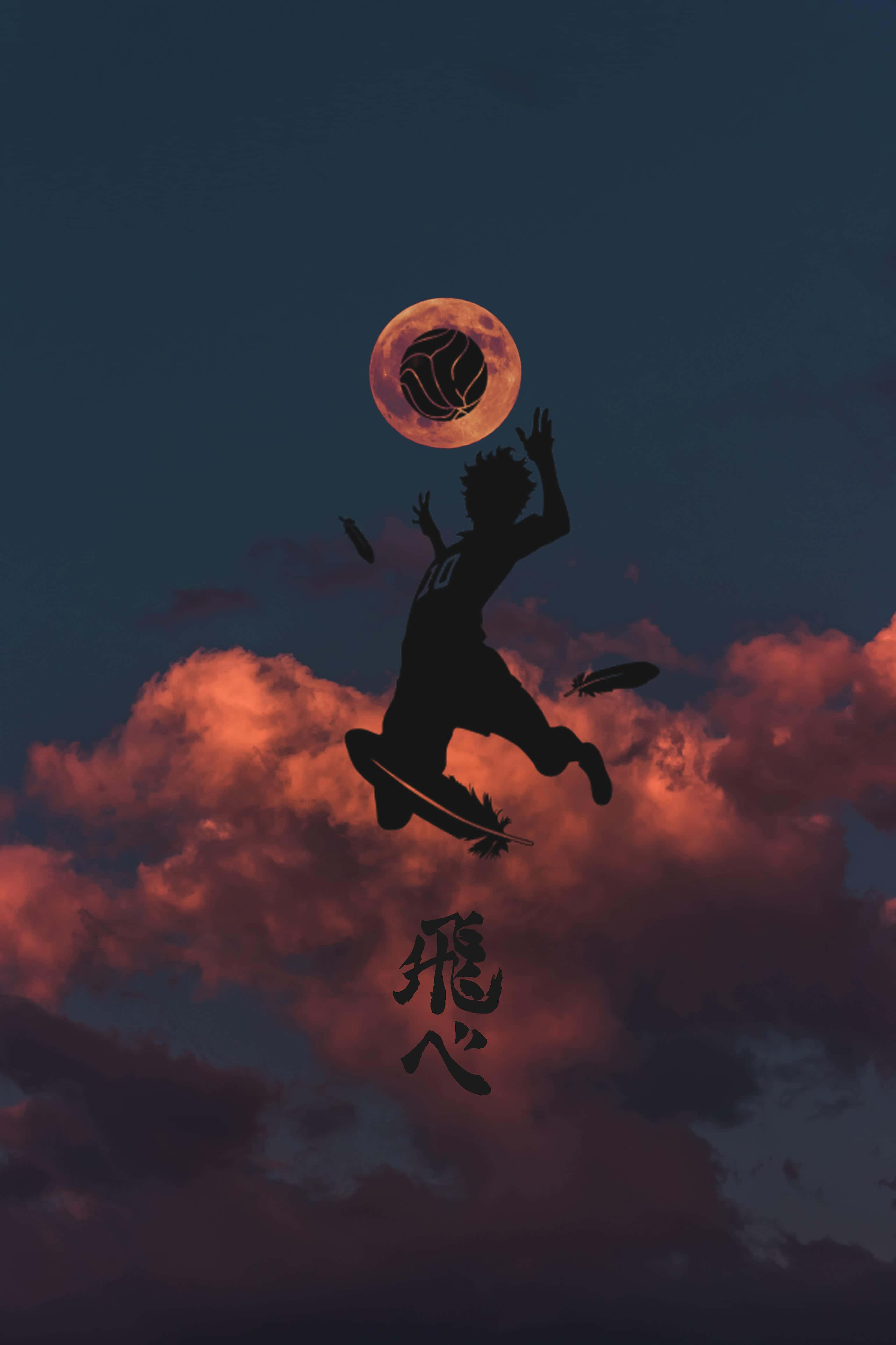 排球少年 日向翔阳 剪影数字艺术 iPhone壁纸 壁纸