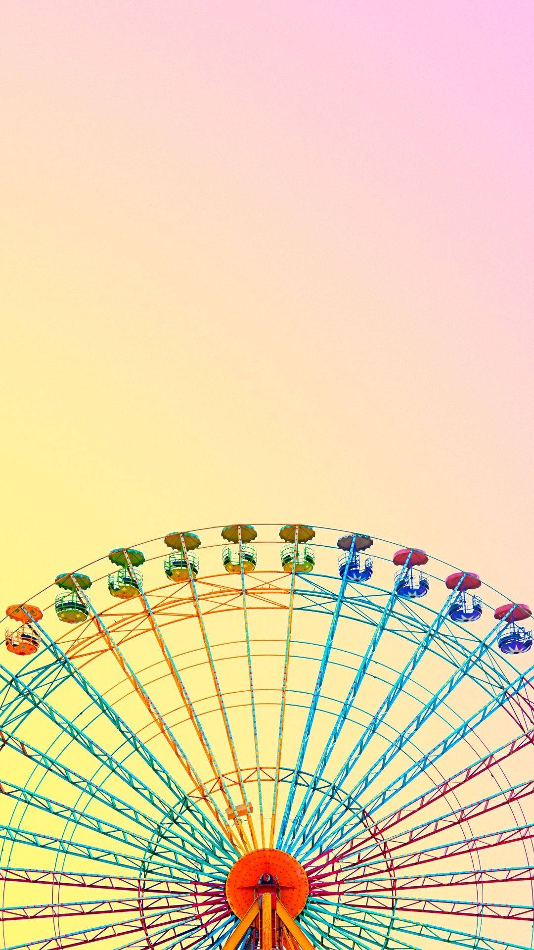 柔和色彩iPhone摩天轮 壁纸