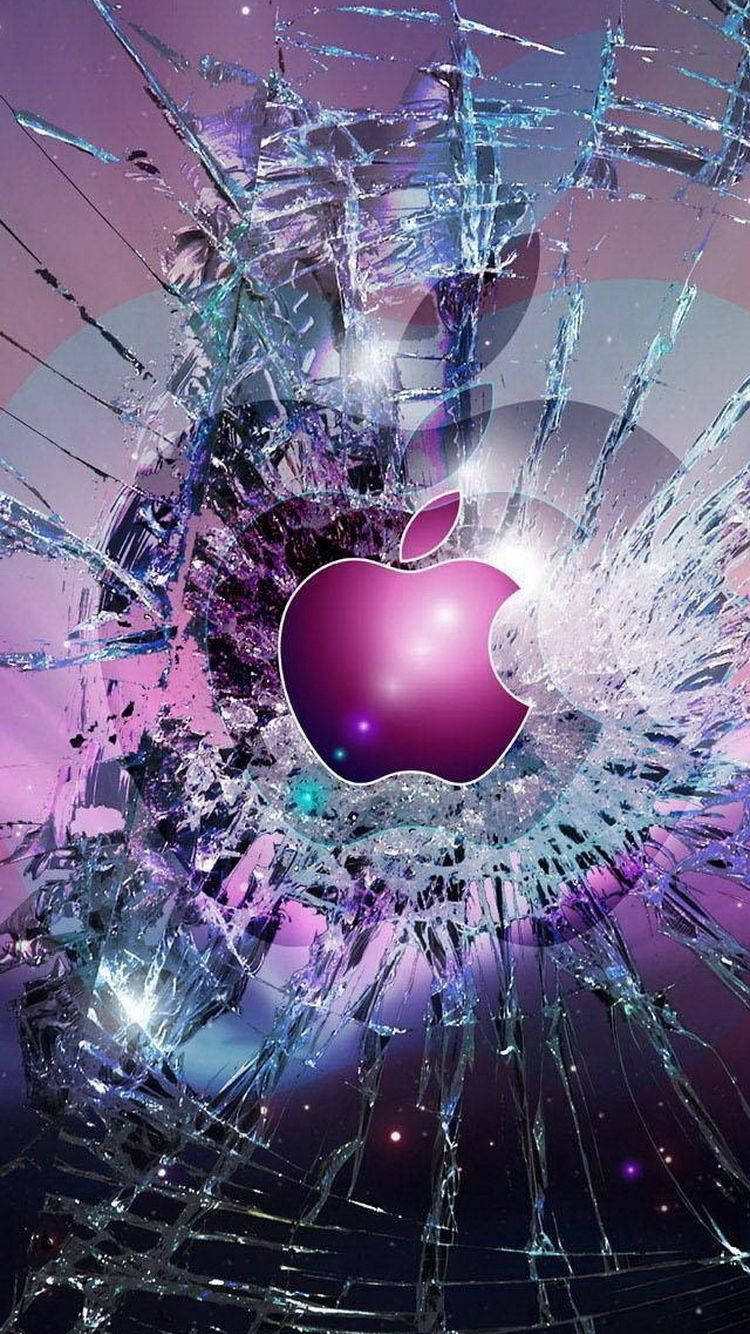 紫色苹果标志iPhone壁纸 壁纸
