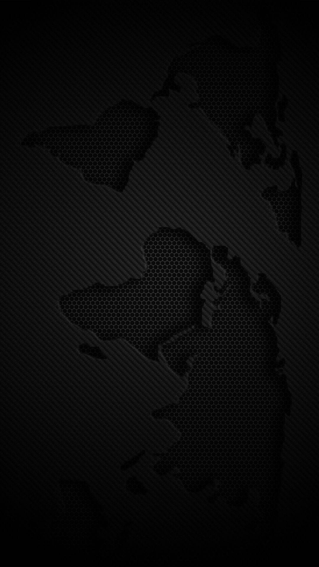 六边形世界地图纯黑iPhone 壁纸