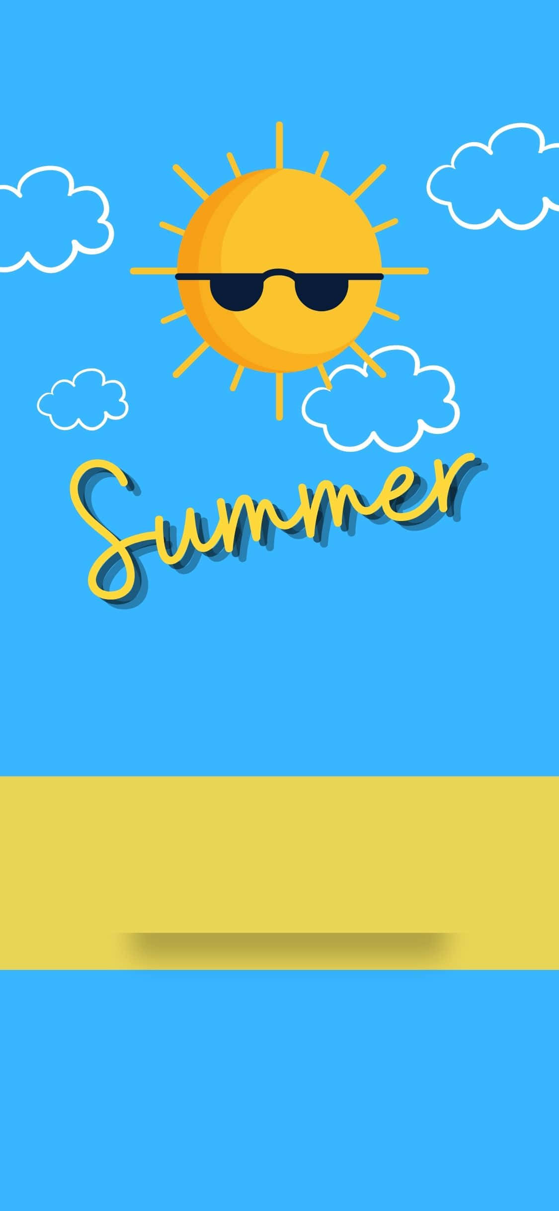 戴着墨镜的太阳 iPhone X 夏日背景 壁纸