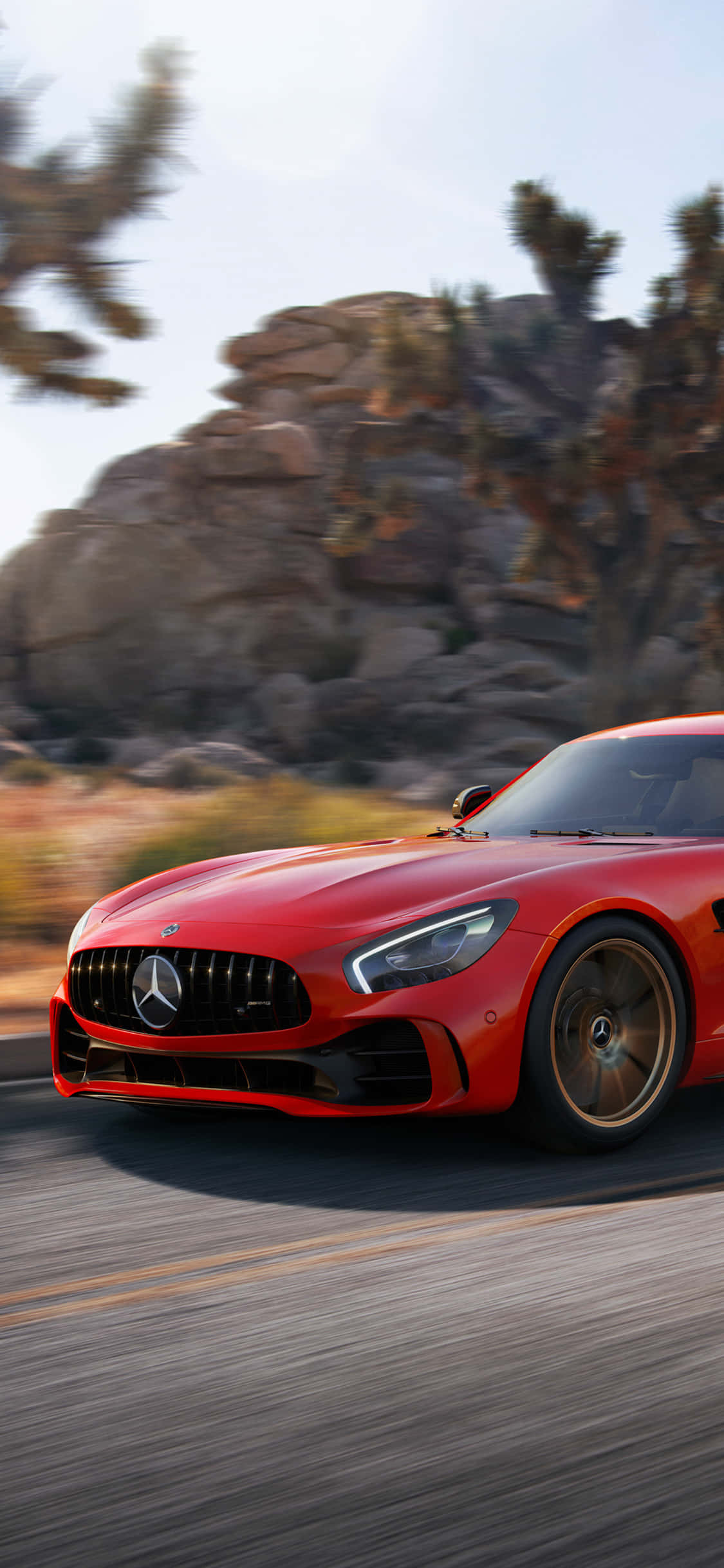 iPhone X AMG GT-R 背景 红色 2018 AMG GTR 壁纸