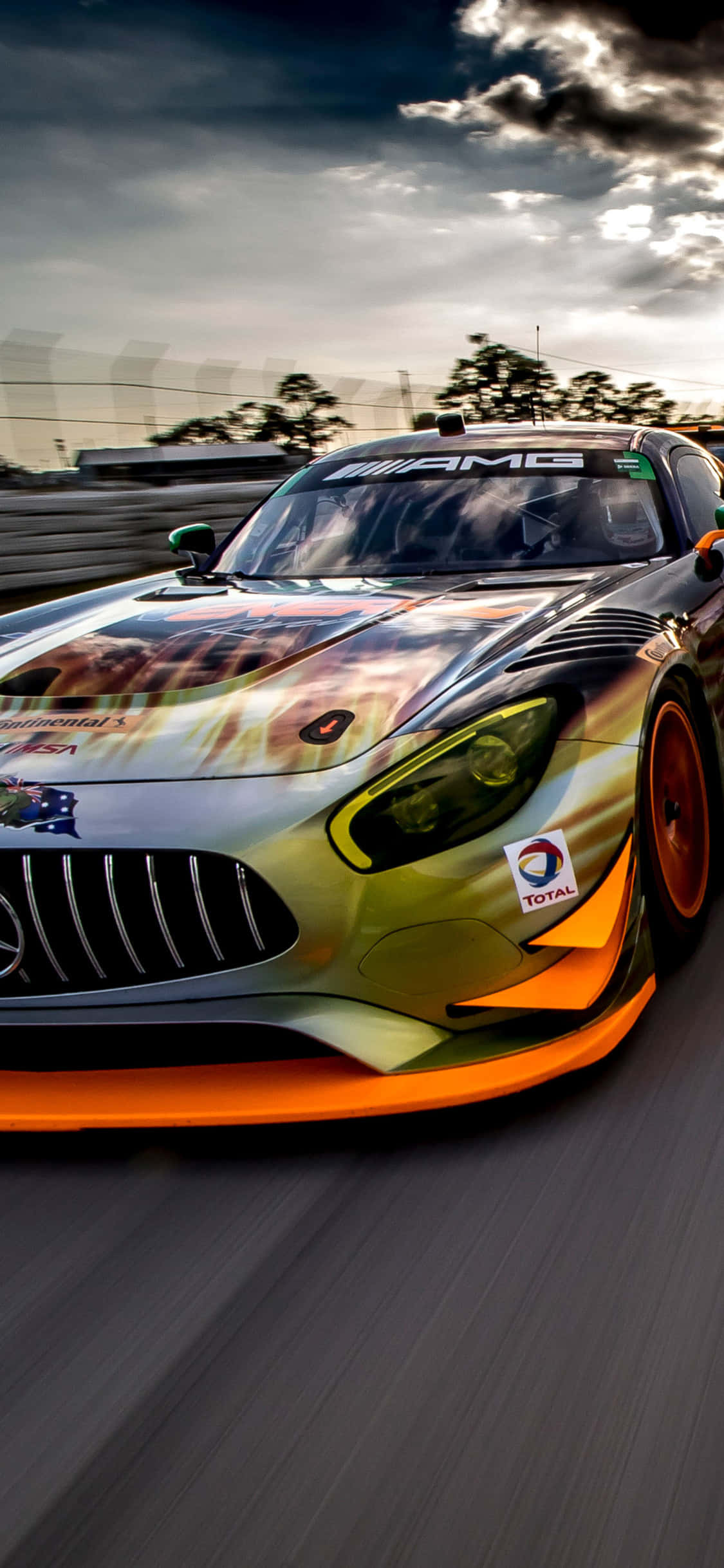 iPhone X AMG GT-R 猎豹纹背景 壁纸
