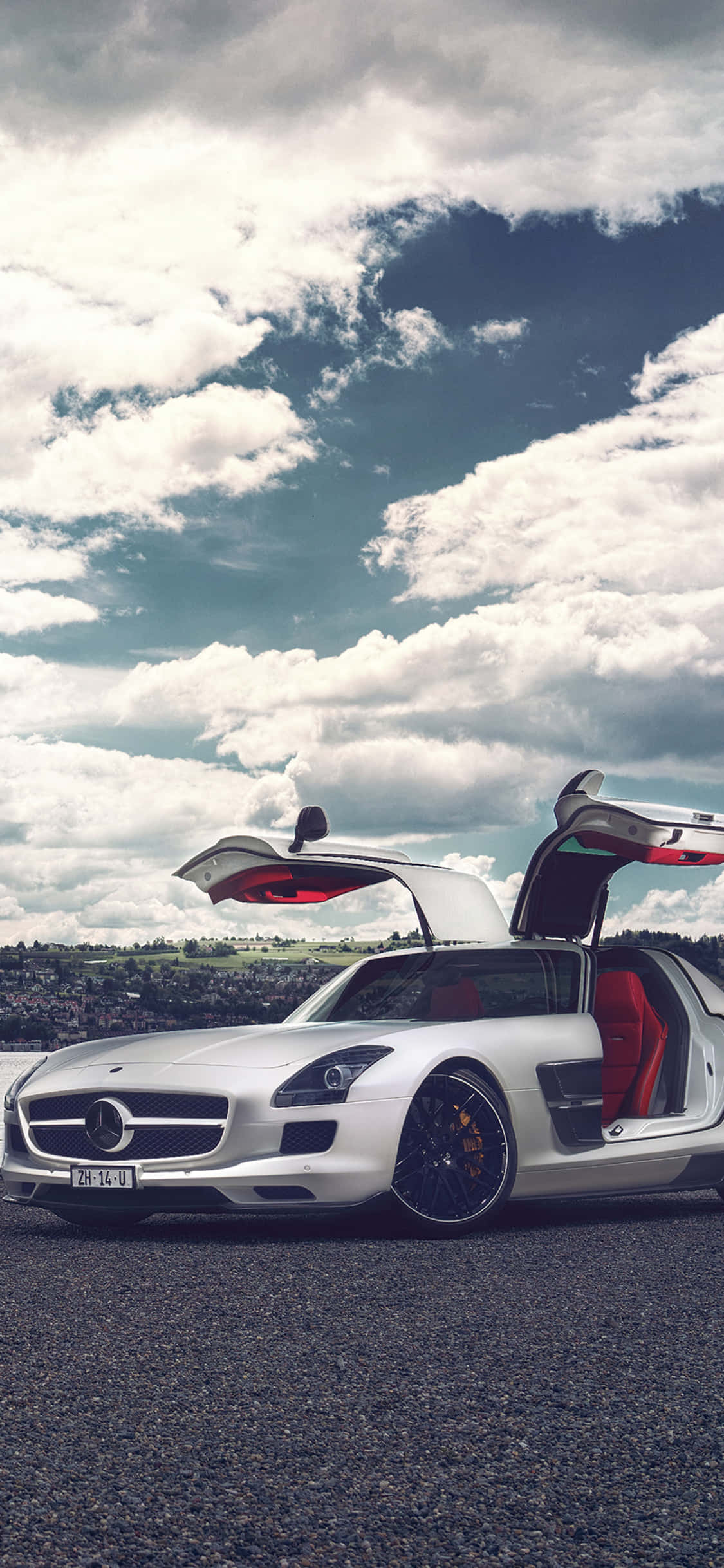 iPhone X AMG GT-R背景开门SLS AMG 壁纸